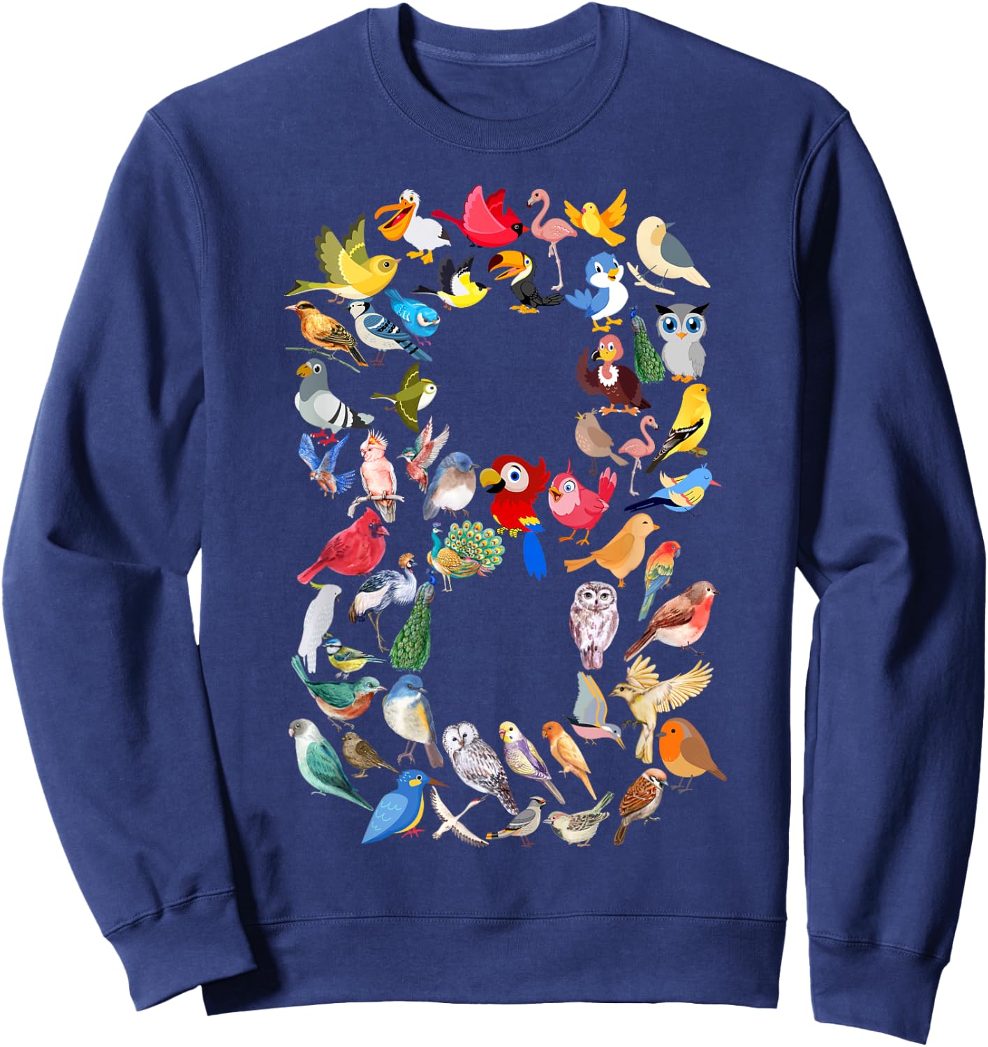 Kids 8th Birthday Birds Themed 8 Year Old Boys Bird Lover Sweatshirt - Sweatshirt | Navy