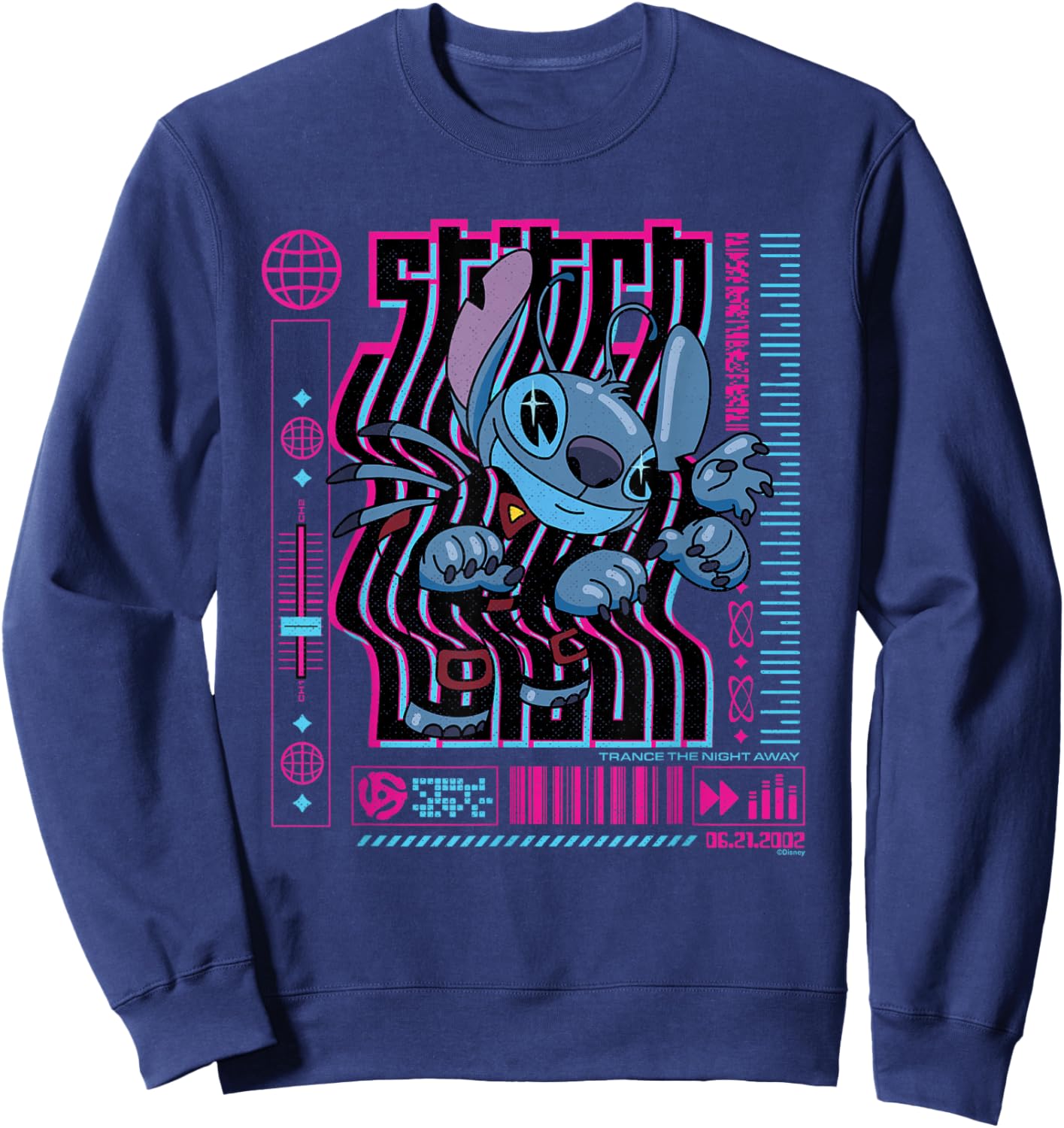 Disney Lilo & Stitch Techno Trance The Night Away 2002 Sweatshirt - Sweatshirt | Navy