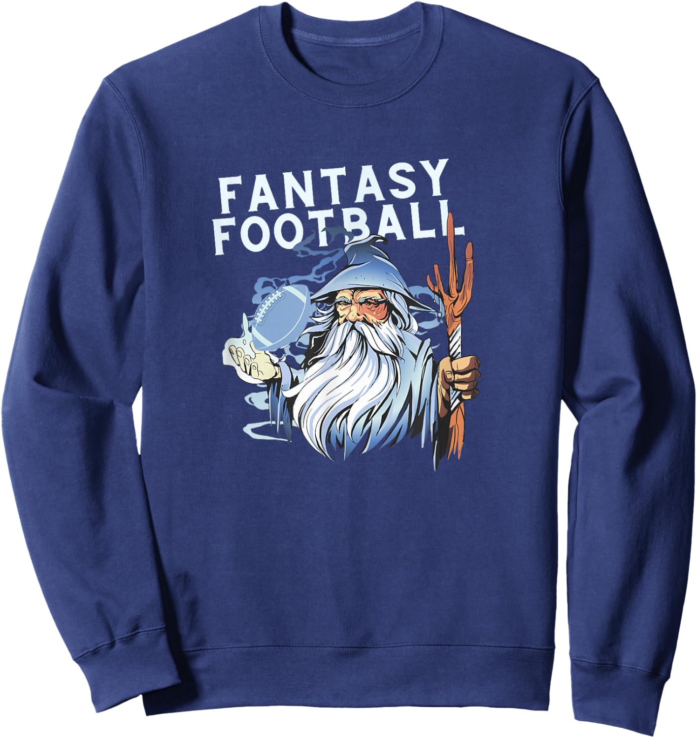 Fantasy Football Wizard Magic Ironic Sports Design Sweatshirt - Sweatshirt | Navy