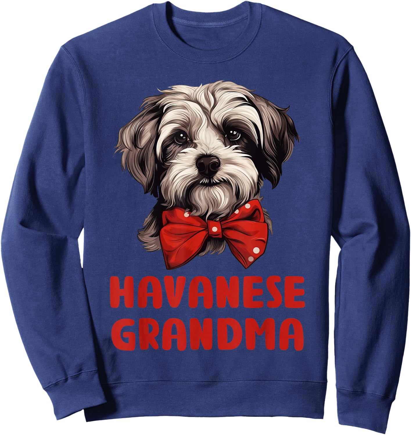 Cute Havanese Grandma Dog Lovers Gift Funny Havanese Owner Women Girls Kids Sweatshirt - Sweatshirt | Navy