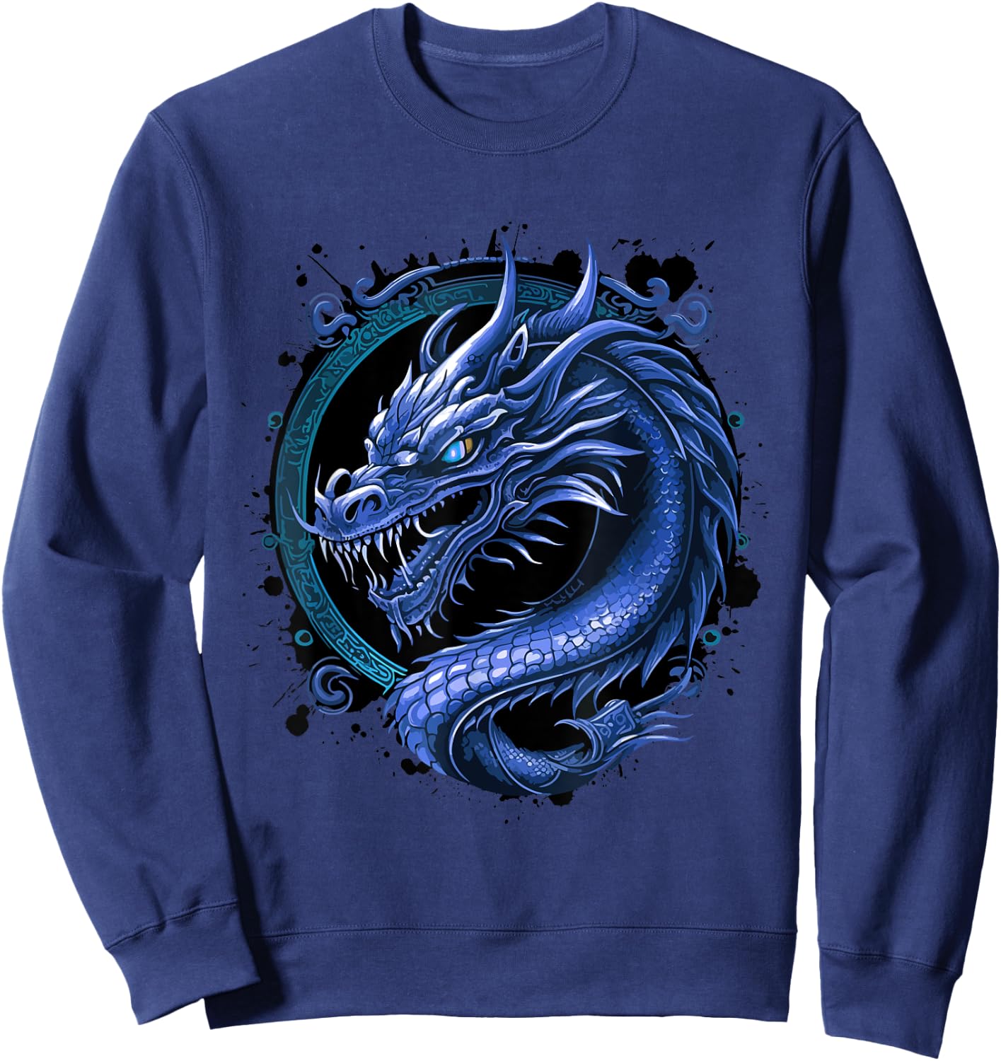 Blue Dragon Mythology | Chinese Symbol Sweatshirt - Sweatshirt | Navy