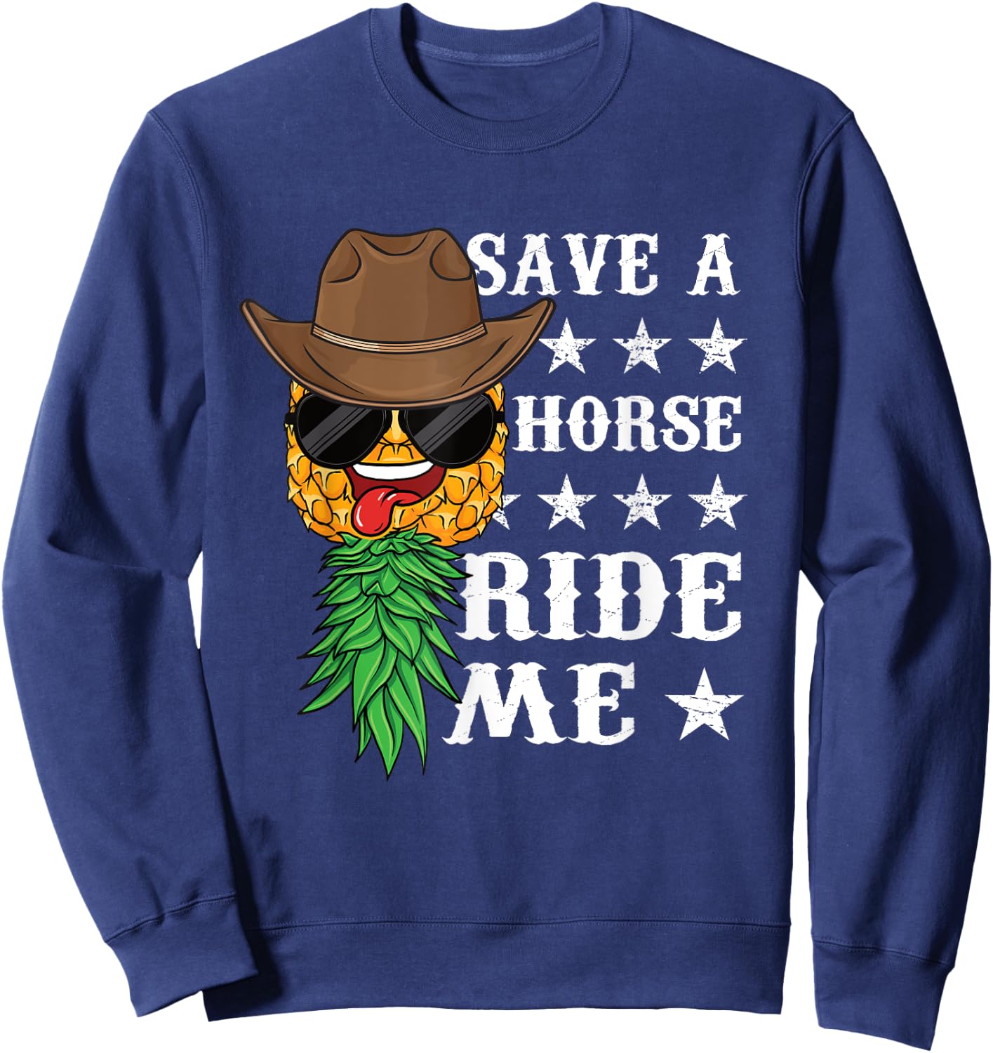 Swinger Upside down Pineapple Men Cowboy Husband Sweatshirt - Sweatshirt | Navy