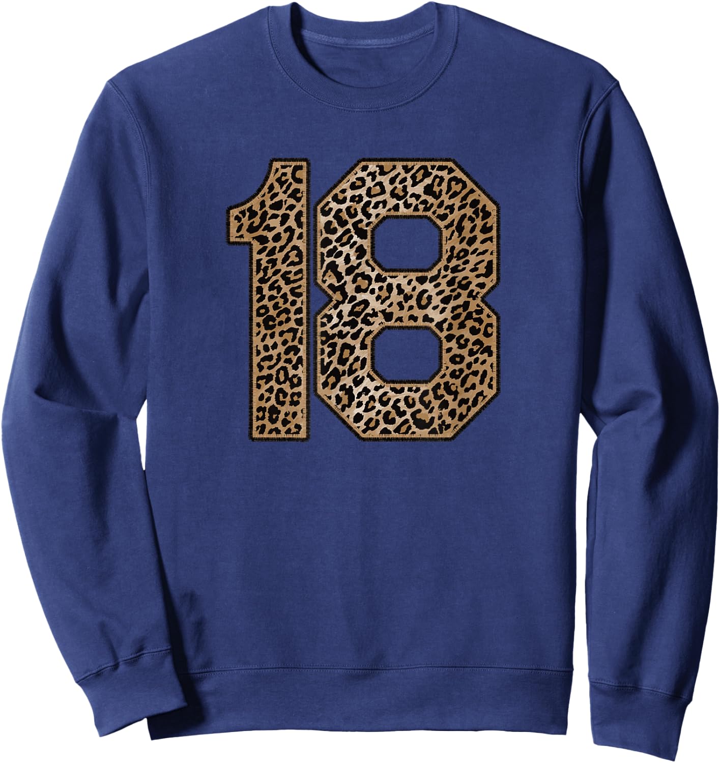 Leopard Number 18 Athlete Sports Jersey Supporter Fanwear Sweatshirt - Sweatshirt | Navy