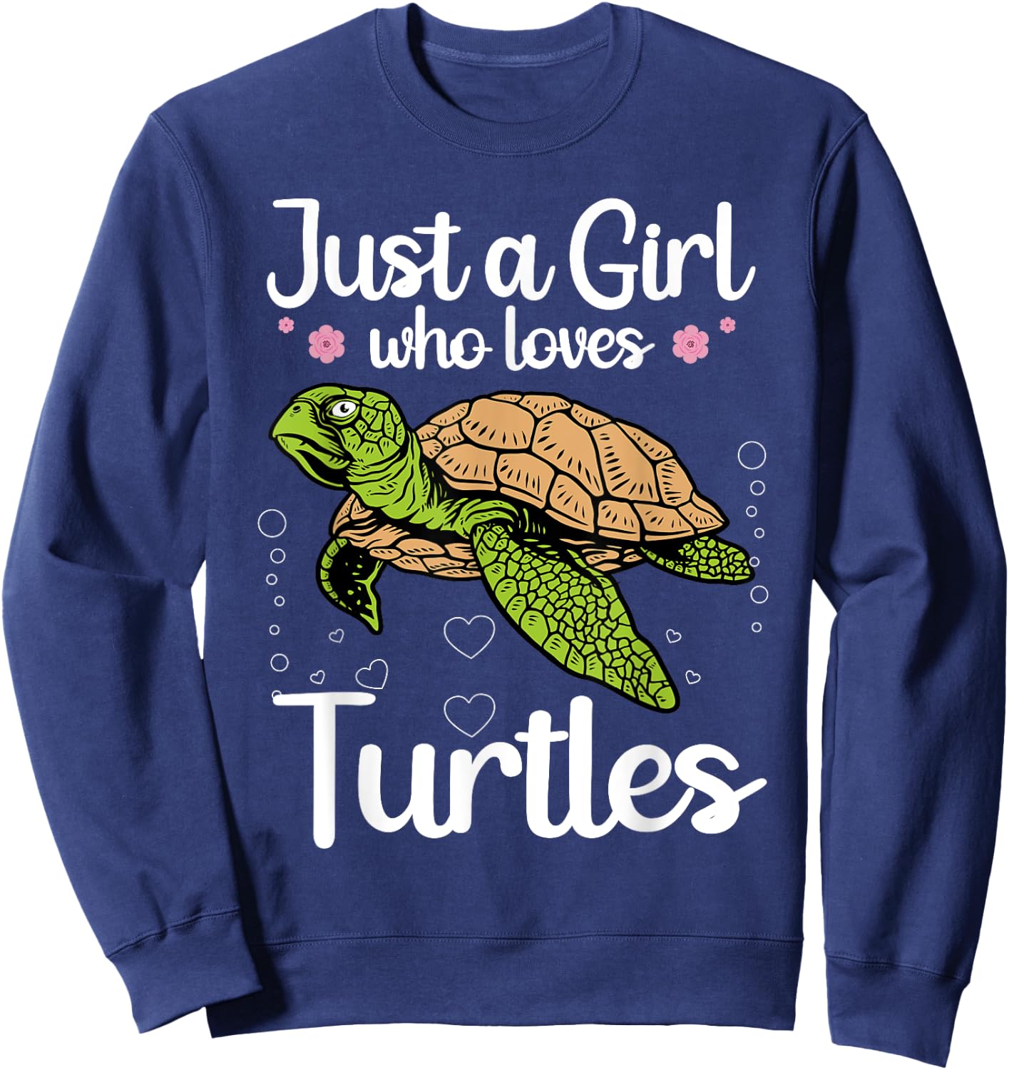 Funny Sea Turtle Girls Turtle Lover Ocean Turtles Sweatshirt - Sweatshirt | Navy