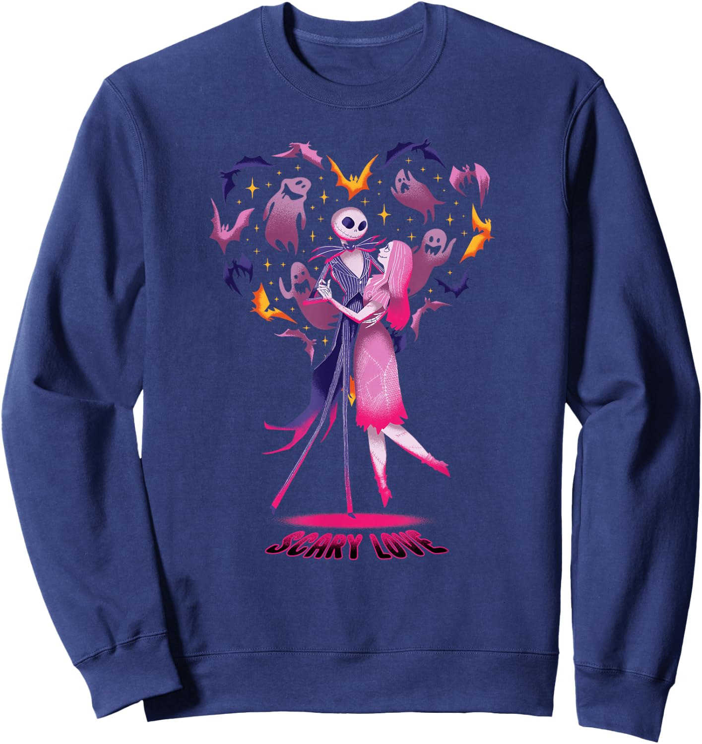 Disney The Nightmare Before Christmas Jack Sally Scary Love Sweatshirt - Sweatshirt | Navy