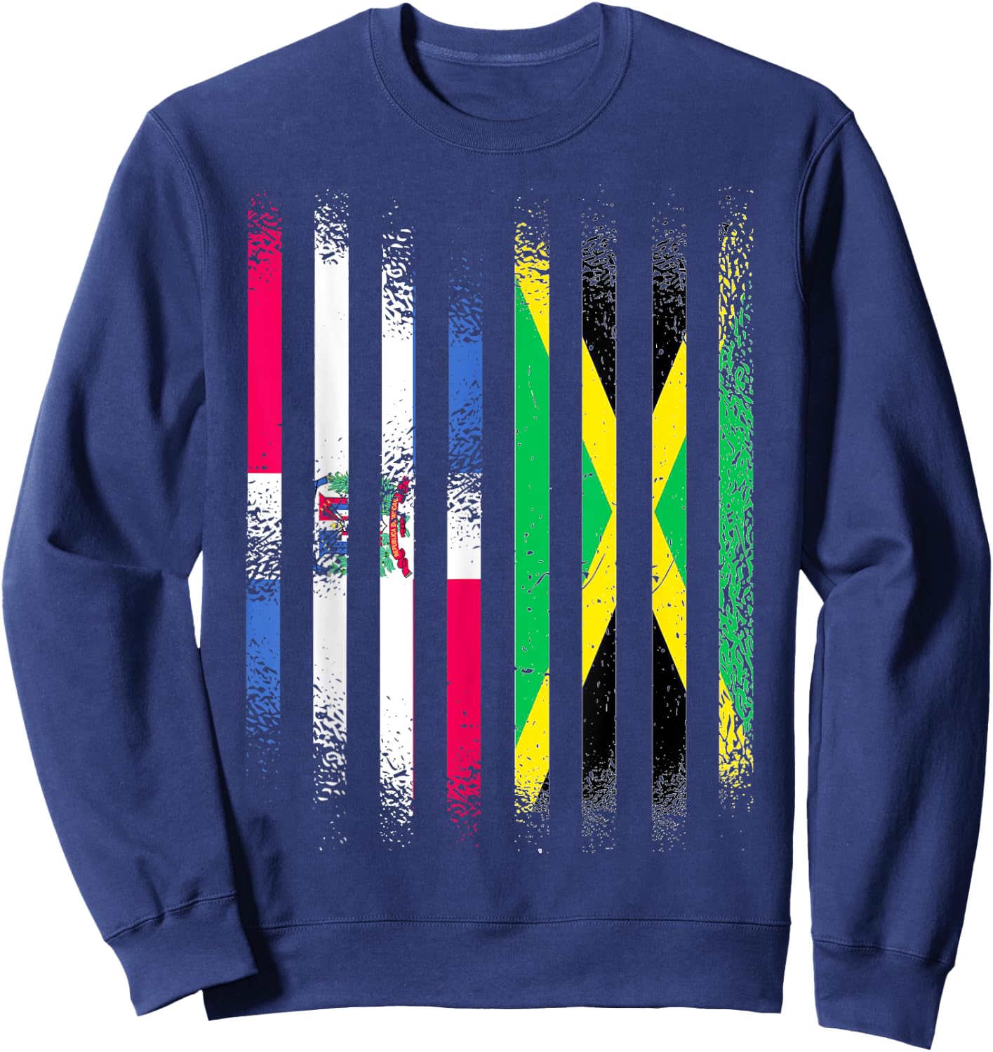 Dominican Republic Flag Jamaica Grown Country Flags Stripes Sweatshirt - Sweatshirt | Navy