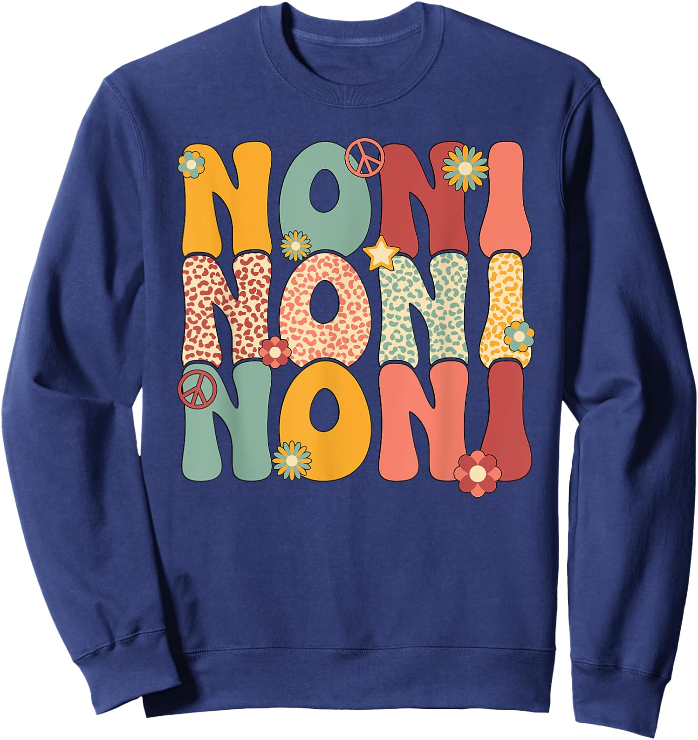 Noni Grandma Groovy Noni Grandmother Sweatshirt - Sweatshirt | Navy