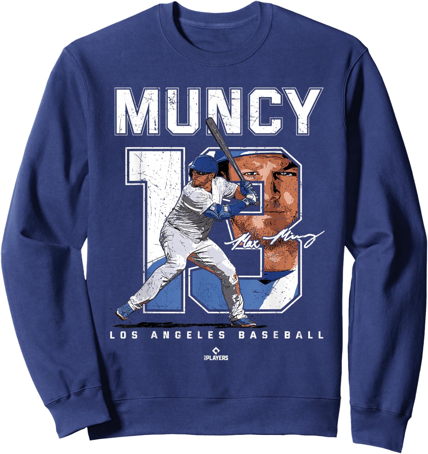Number and Portrait Max Muncy Los Angeles MLBPA Sweatshirt - Sweatshirt | Navy
