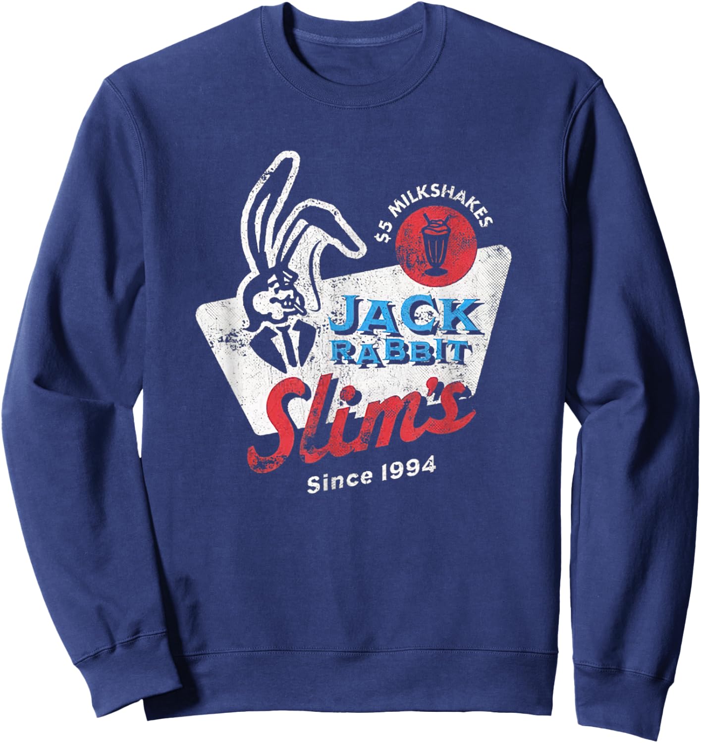 Rabbit Jack Slim's Pulp Milkshake Restaurant Retro Vintage Sweatshirt - Sweatshirt | Navy