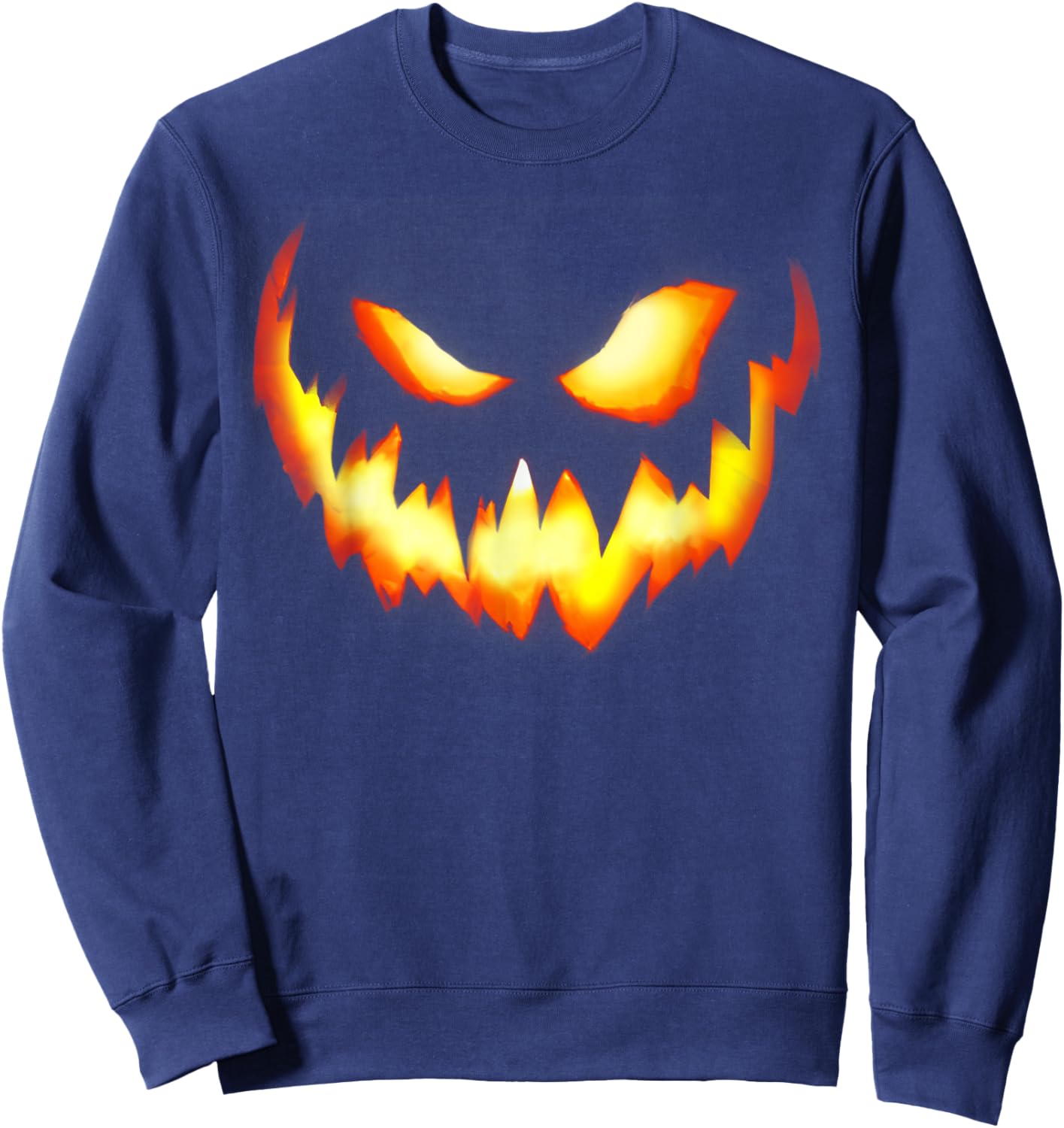 Jack O Lantern Pumpkin Face Scary Halloween Costume Sweatshirt - Sweatshirt | Navy