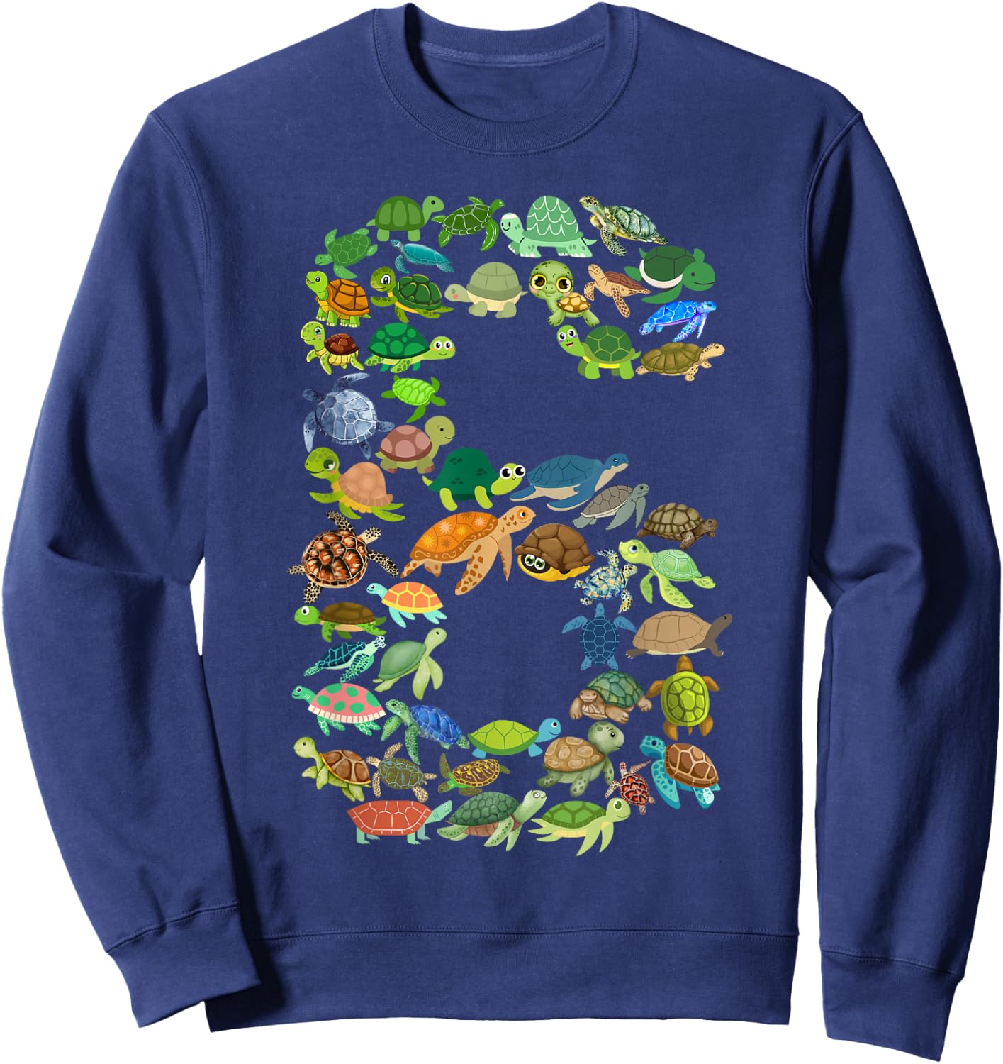Kids 6th Birthday Sea Turtle Tortoise Themed 6 Year Old Boys Sweatshirt - Sweatshirt | Navy