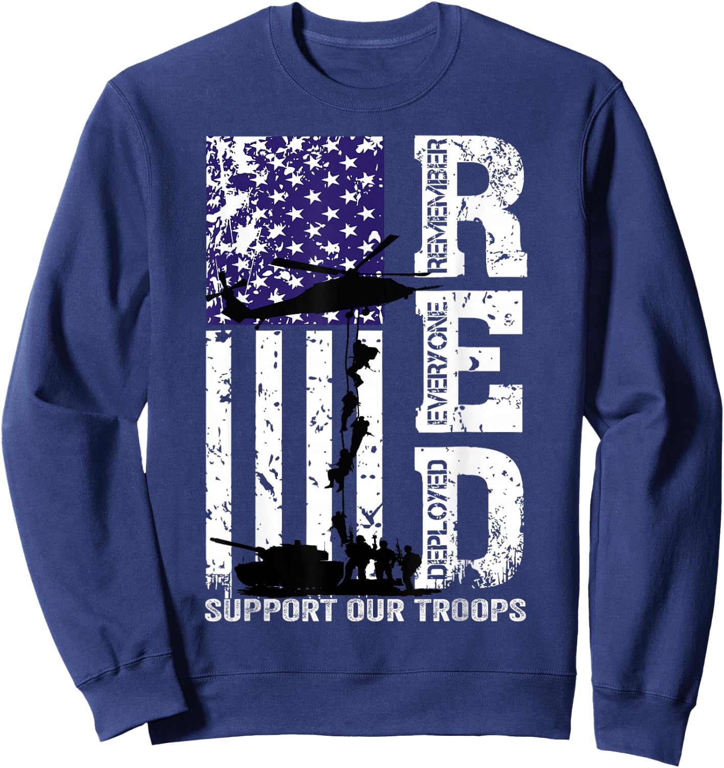 R.E.D. Remember Everyone Deployed Red Friday Military Sweatshirt - Sweatshirt | Navy