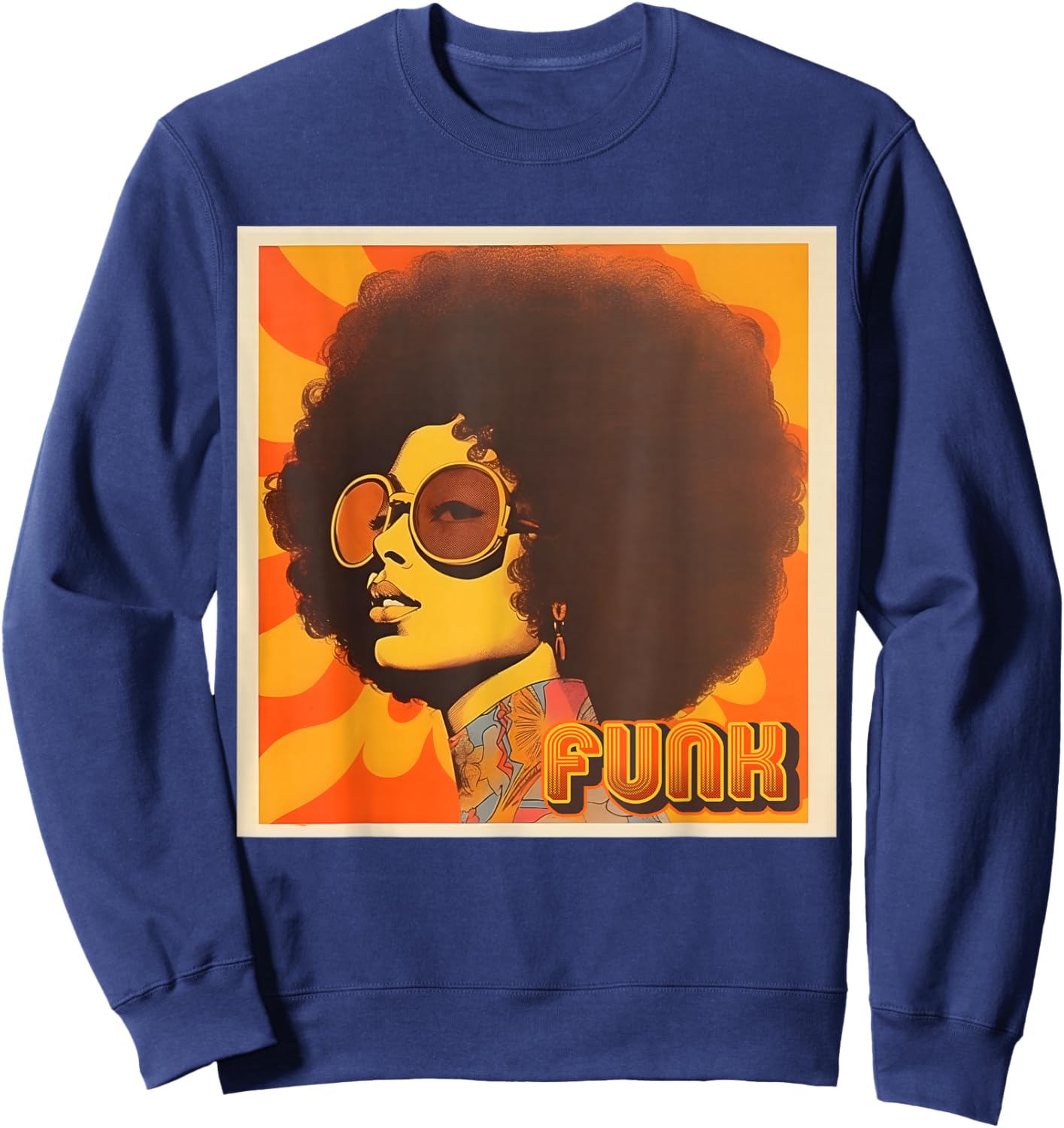 That Retro 70s Funk Queen Sweatshirt - Sweatshirt | Navy
