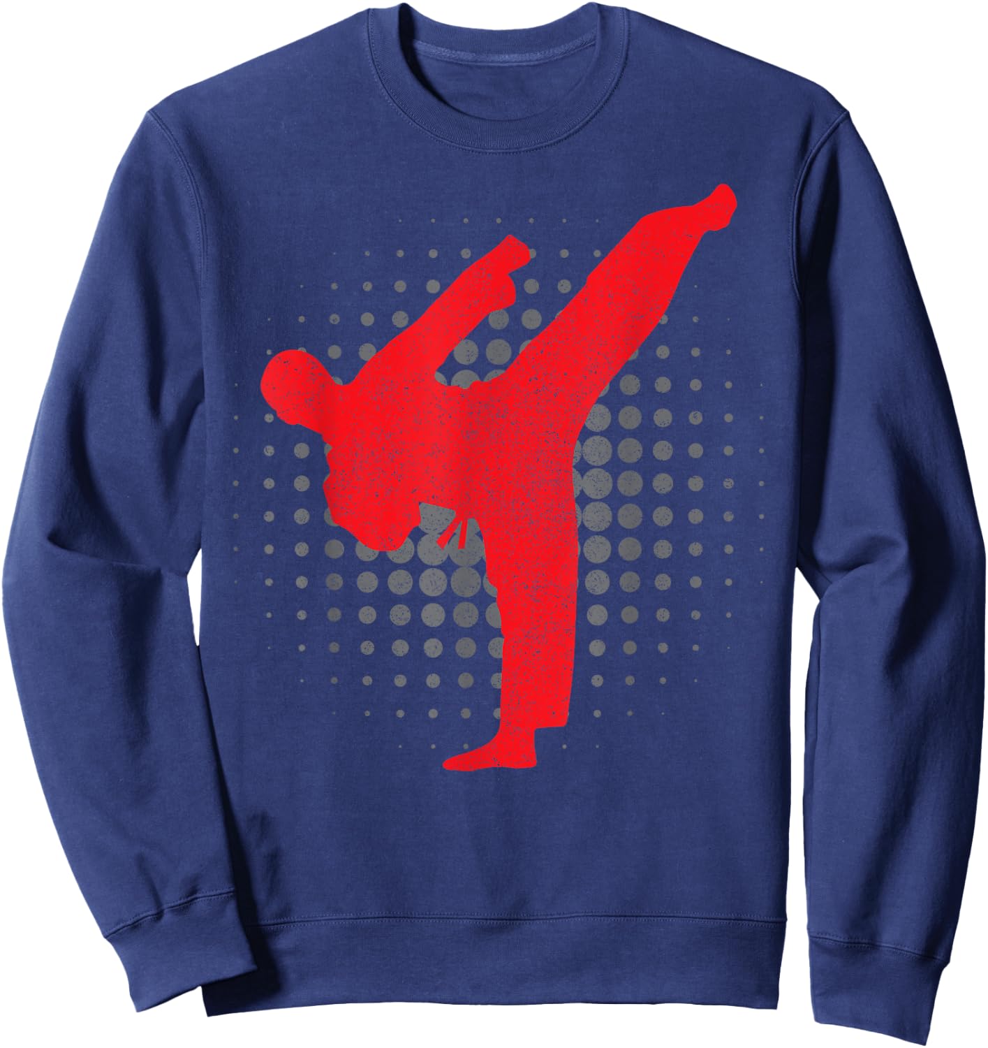 Taekwondo Kick Karate Boys Girls Martial Arts Vintage Dobak Sweatshirt - Sweatshirt | Navy