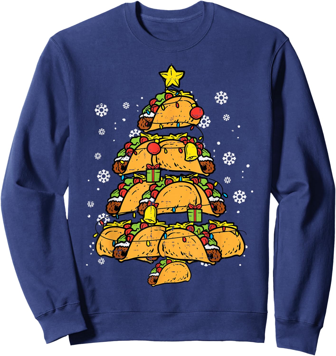 Taco Christmas Tree Xmas Mexican Food Men Women Kids Sweatshirt - Sweatshirt | Navy