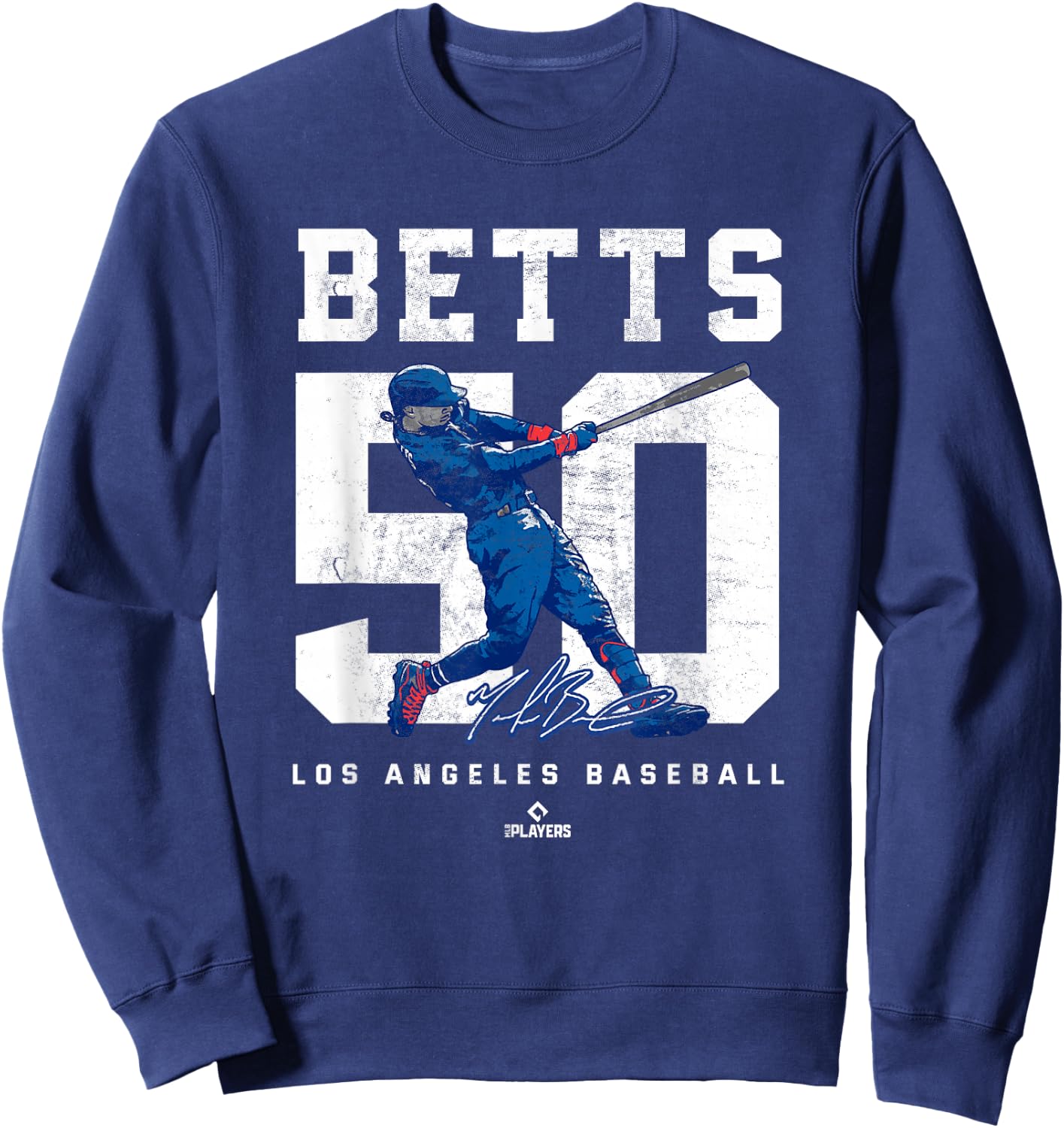 Number and Portrait Mookie Betts Los Angeles MLBPA Sweatshirt - Sweatshirt | Navy