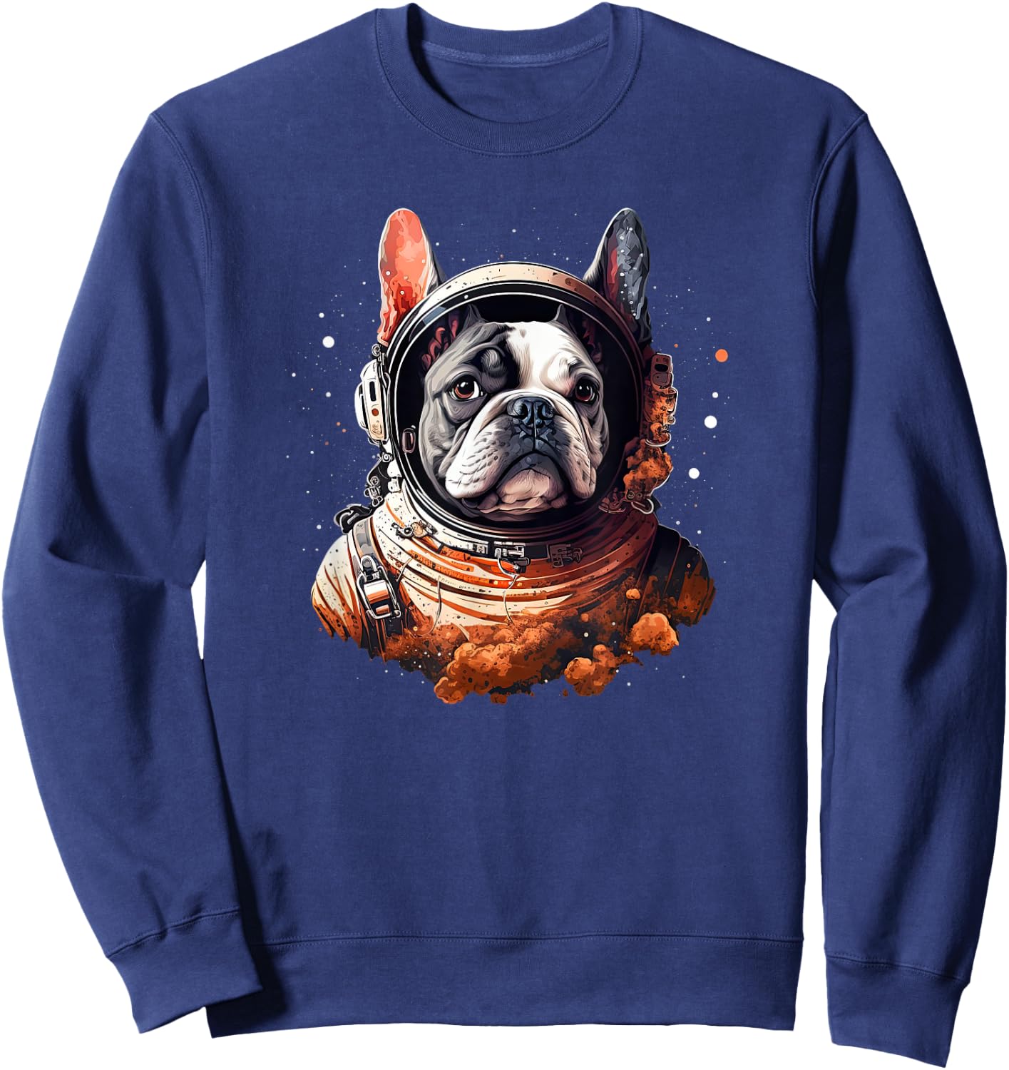 Funny French Bulldog Frenchie Astronaut in the Space Men Women Girls Kids Sweatshirt - Sweatshirt | Navy