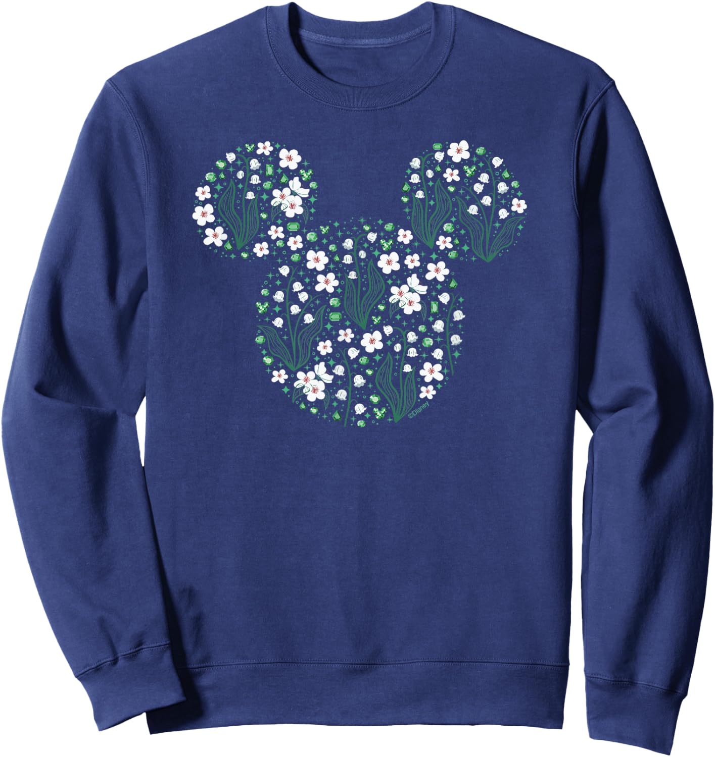 Disney Mickey Mouse May Birth Month Birthstone & Flowers Sweatshirt - Sweatshirt | Navy