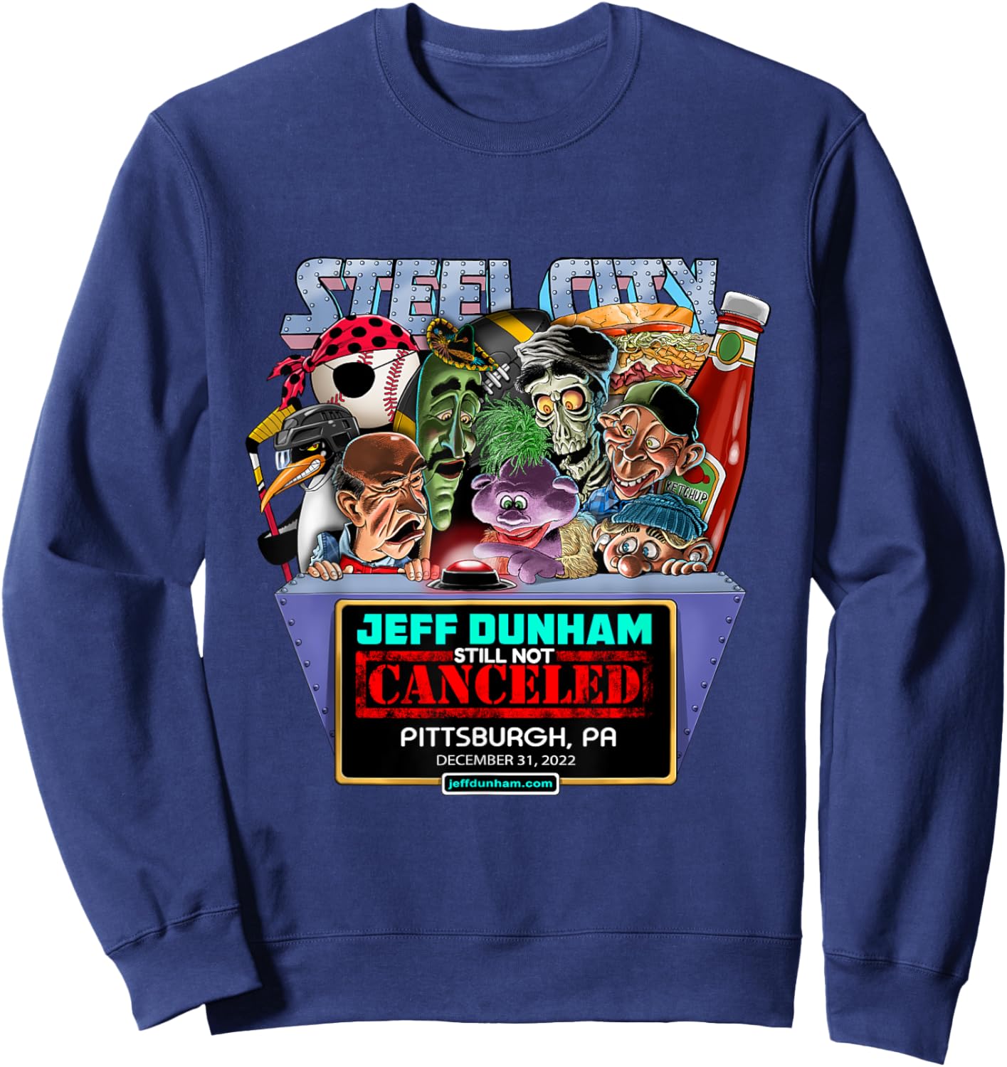 Jeff Dunham Pittsburgh, PA (2022) Sweatshirt - Sweatshirt | Navy