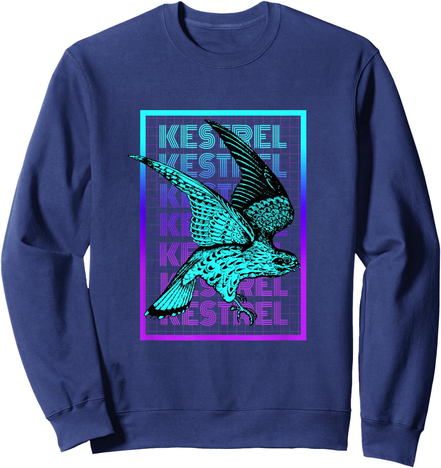 Kestrel Bird Vintage Retro Kestrel Sweatshirt - Sweatshirt | Navy