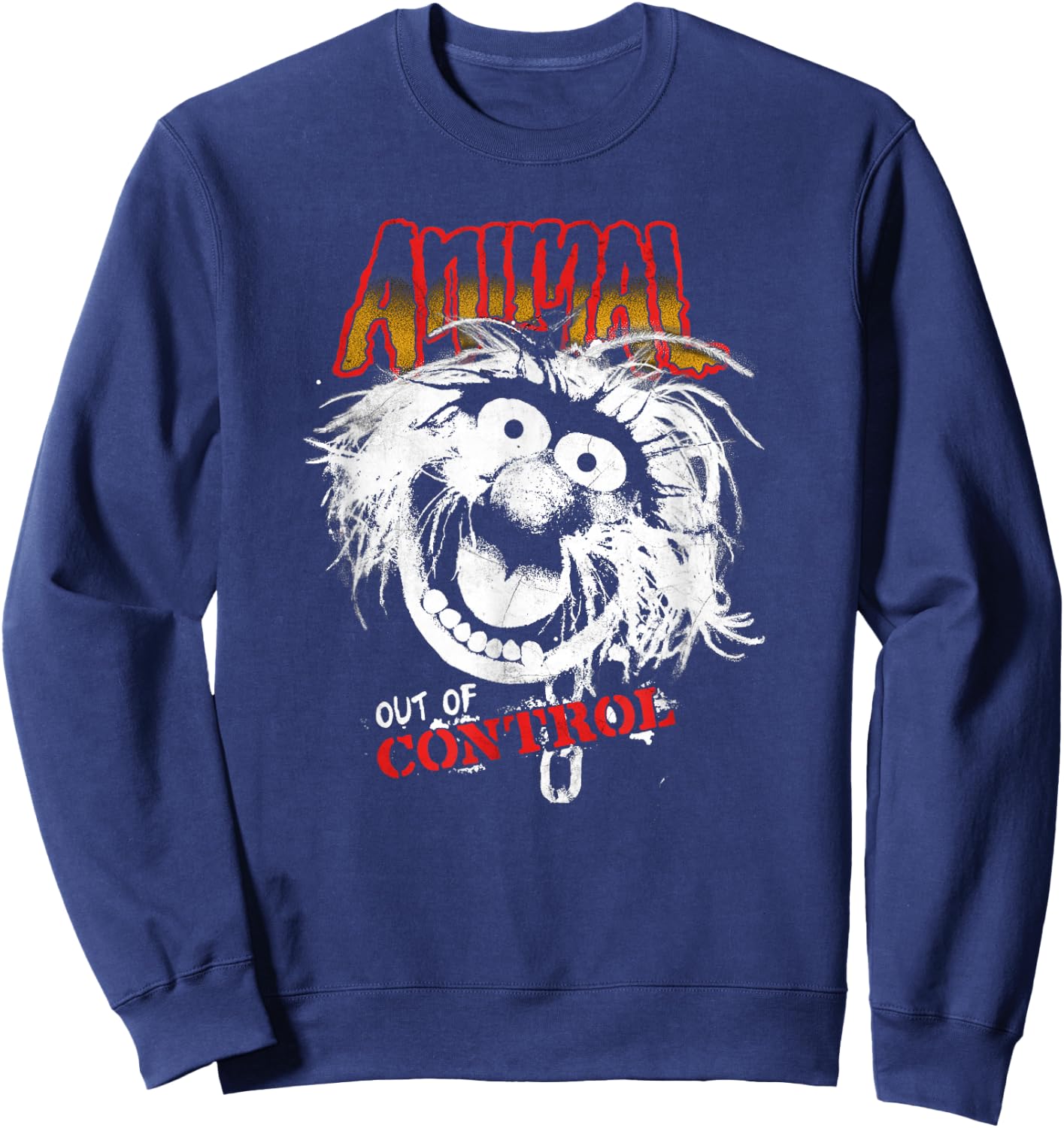 Disney The Muppets Animal Out Of Control Rock Style Sweatshirt - Sweatshirt | Navy