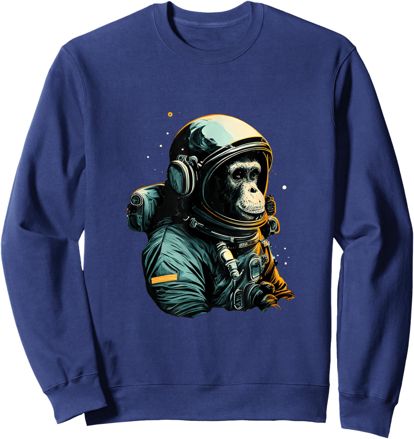 Chimpanzee Astronaut Space Travel Monkey Vintage Design Sweatshirt - Sweatshirt | Navy