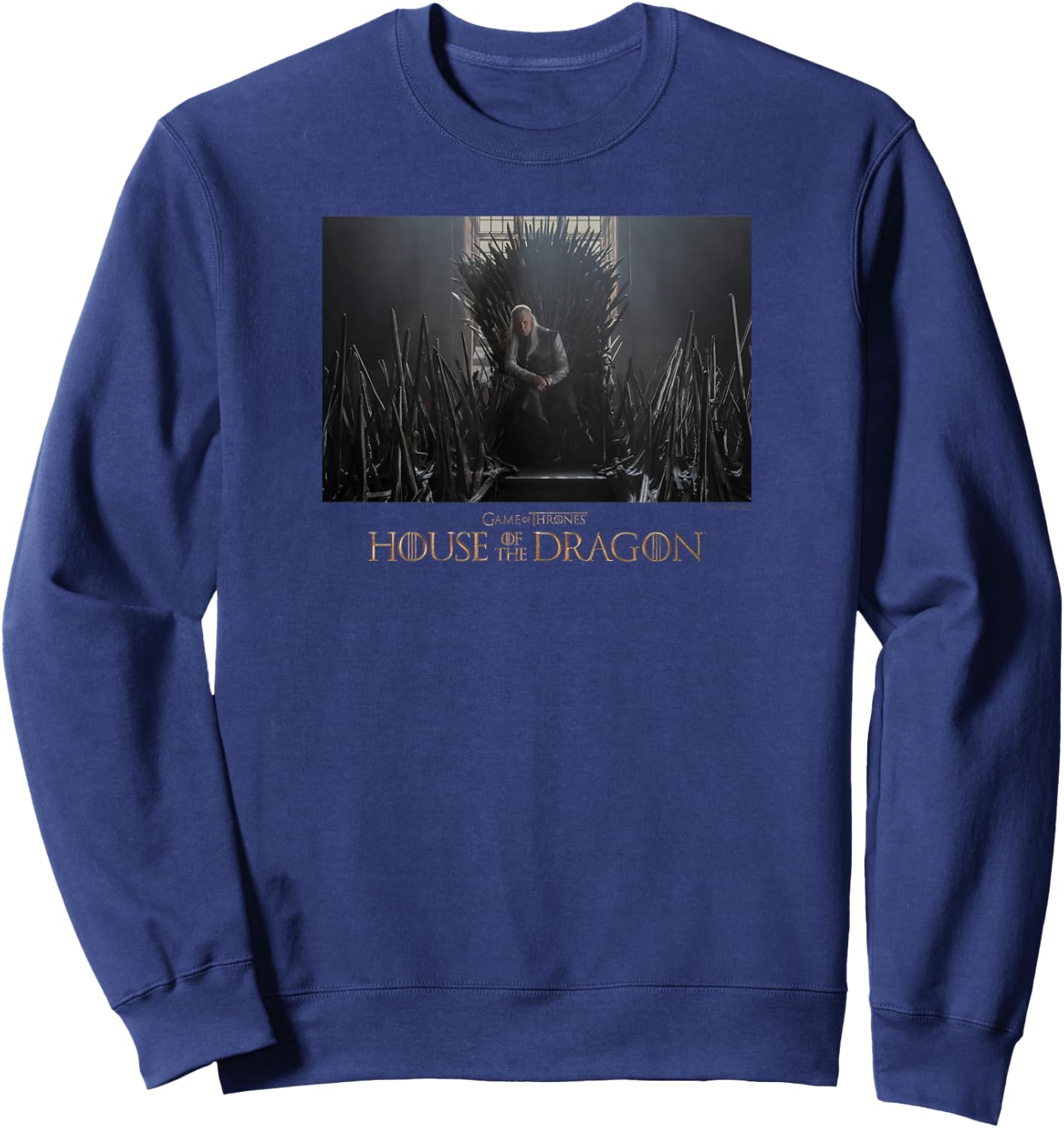 House of the Dragon Daemon Targaryen Iron Throne Poster Sweatshirt - Sweatshirt | Navy