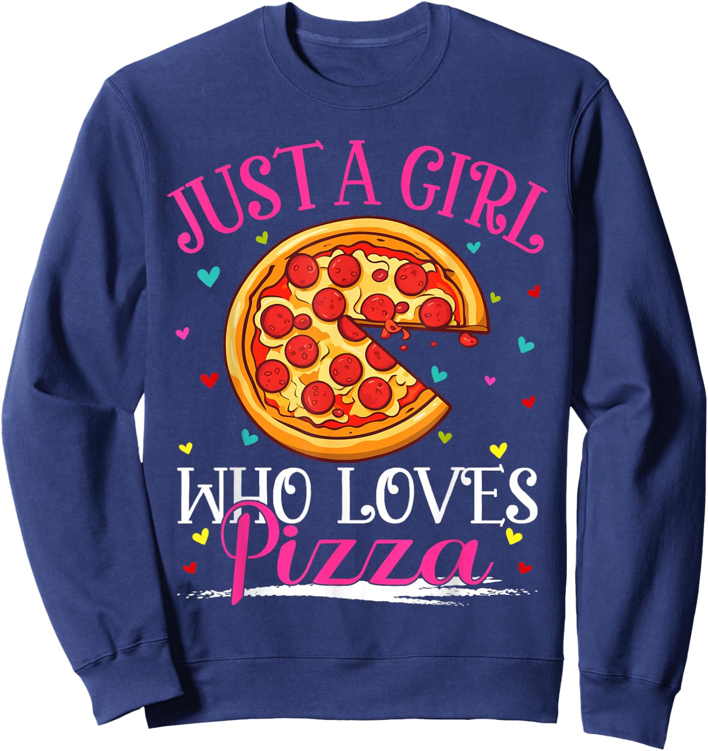 Just A Girl Who Loves Pizza Girls Sweatshirt - Sweatshirt | Navy