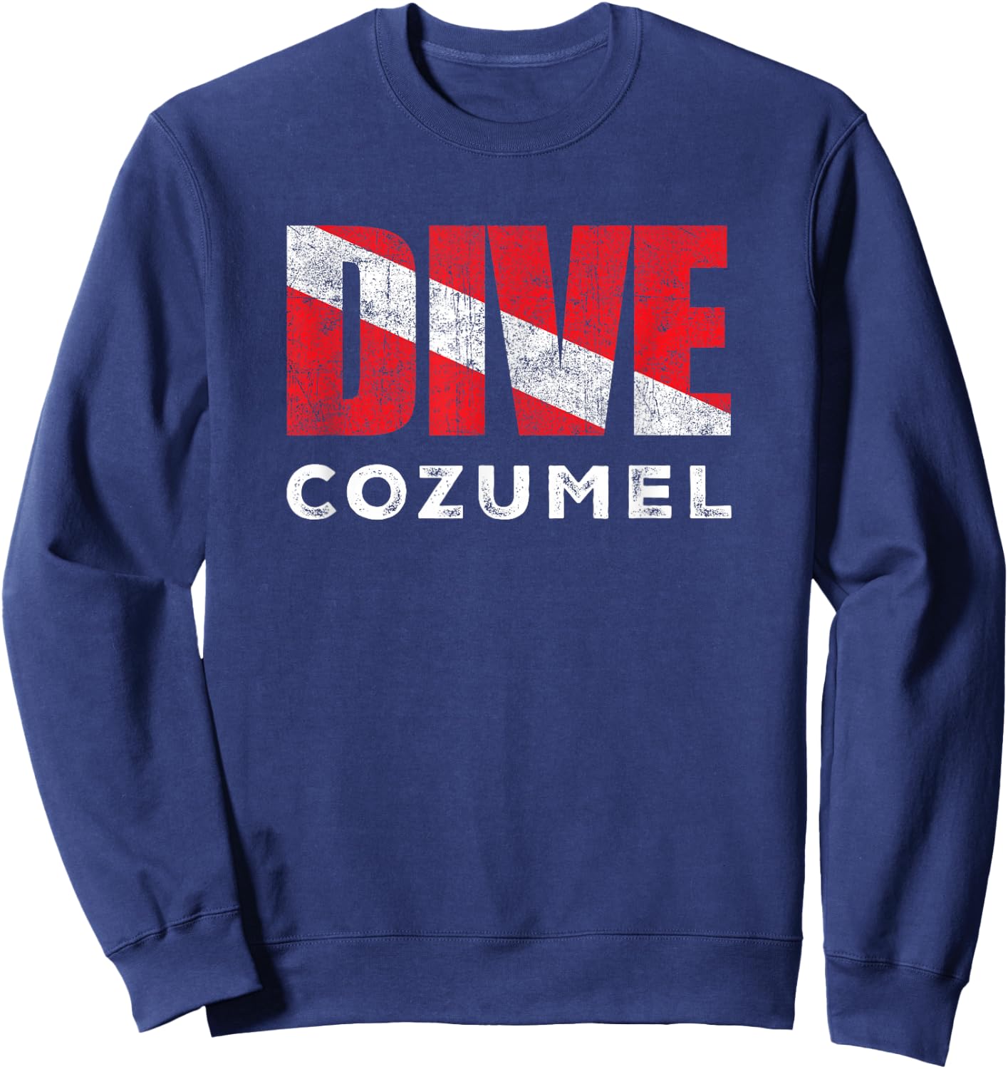 Retro Dive Cozumel Mexico Scuba Diver Vintage Dive Flag Sweatshirt - Sweatshirt | Navy