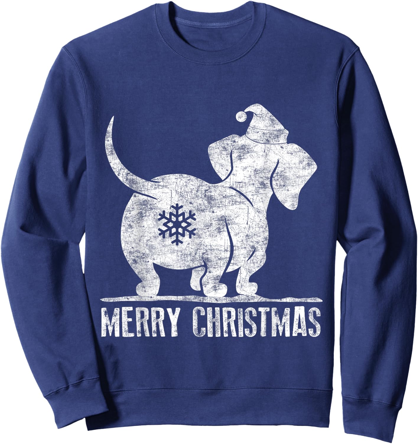 Funny Dachshund Ugly Christmas Shirt Weiner Dog Lovers Women Sweatshirt - Sweatshirt | Navy