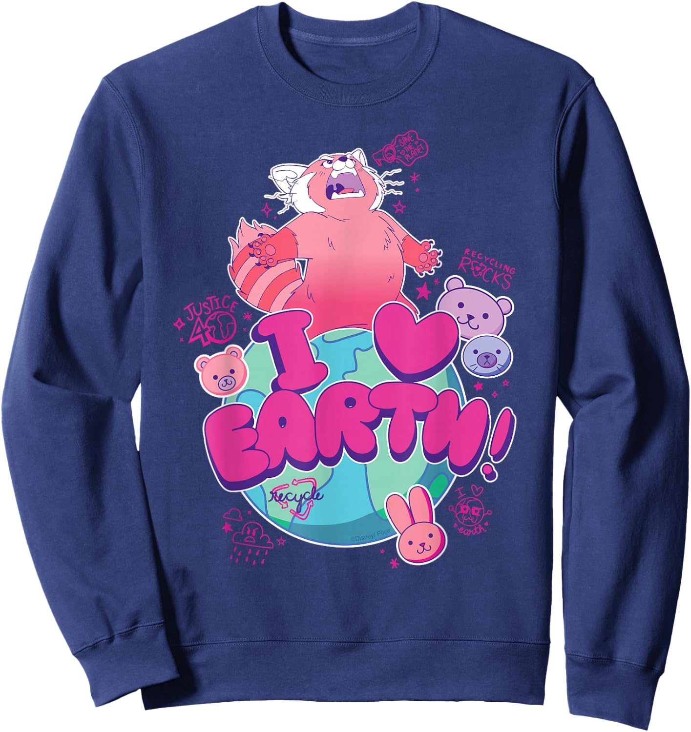 Disney and Pixar's Turning Red I Heart Earth Day Panda Mei Sweatshirt - Sweatshirt | Navy