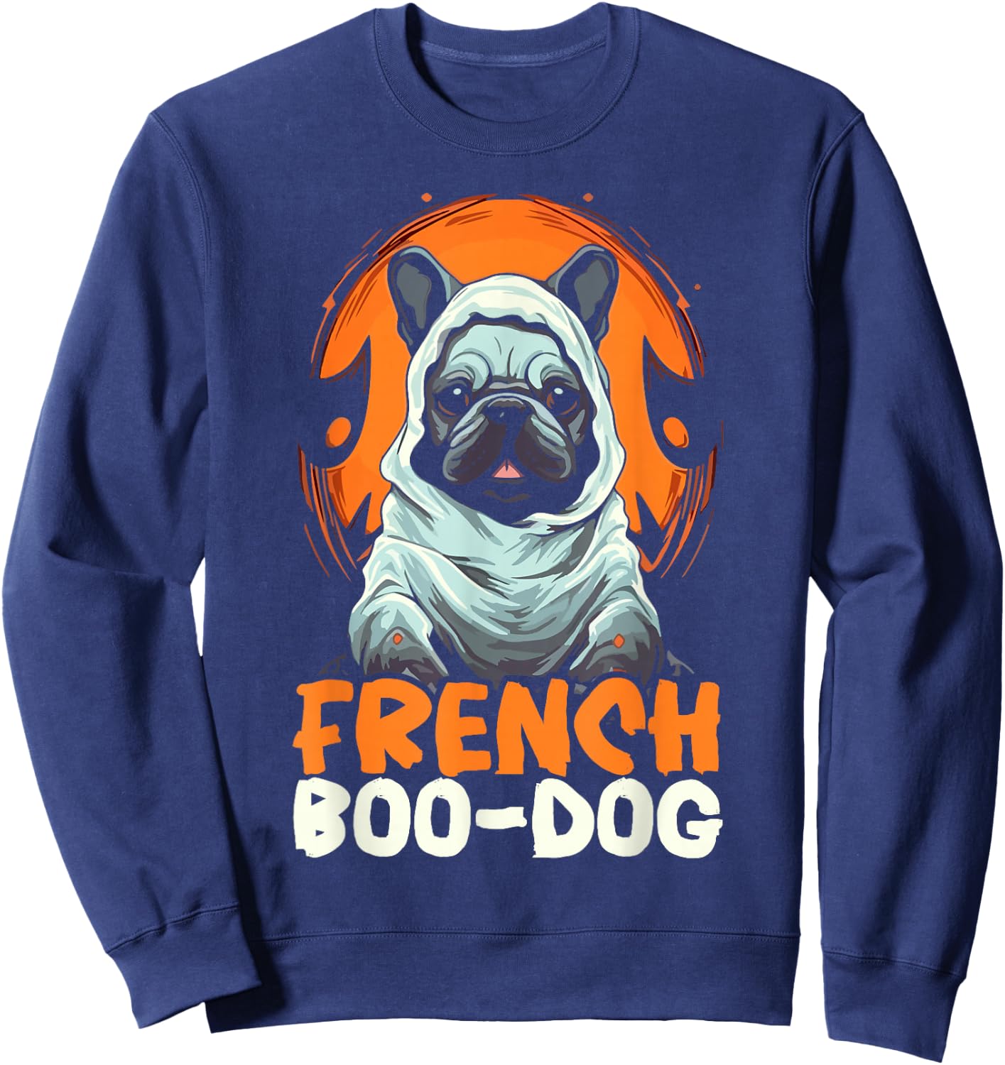 Bulldog Halloween Trick Or Treat French Bulldog Dog Lover Sweatshirt - Sweatshirt | Navy