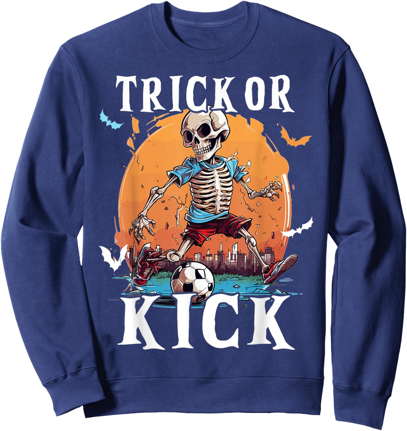 Soccer Skeleton Halloween Soccer Player Halloween Men Boys Sweatshirt - Sweatshirt | Navy