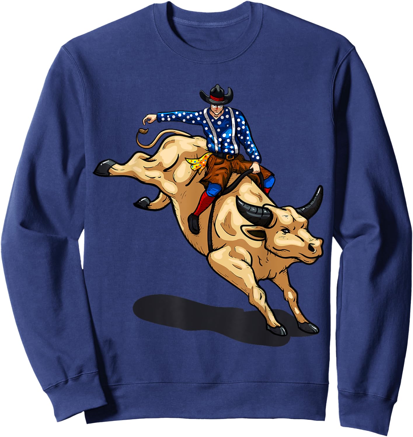 Rodeo Clown Funny Bull Fighting Lover Gag Bullfighter Outfit Sweatshirt - Sweatshirt | Navy
