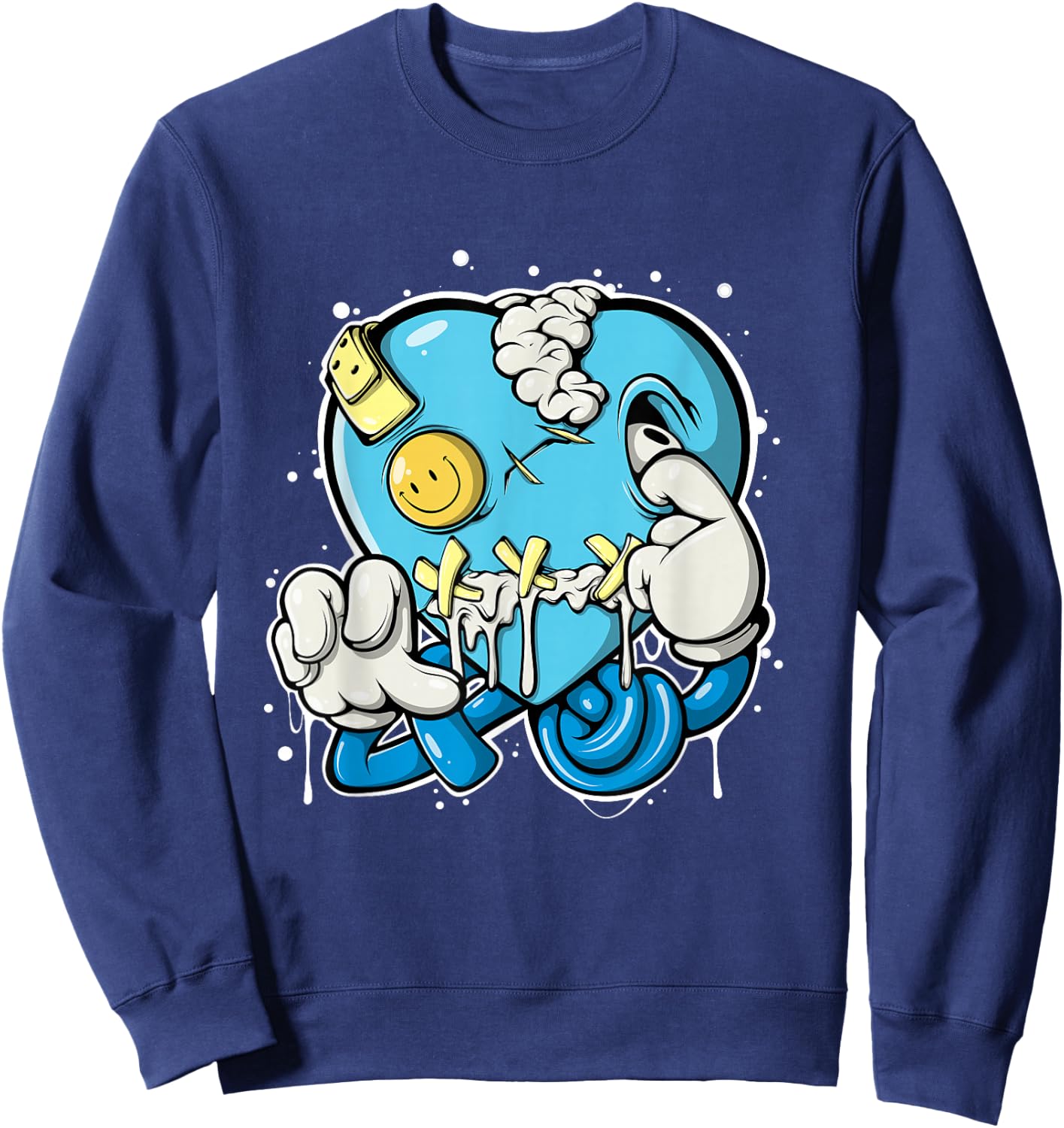 Heart Drip Matching Shirt for Shoes University Blue Sweatshirt - Sweatshirt | Navy