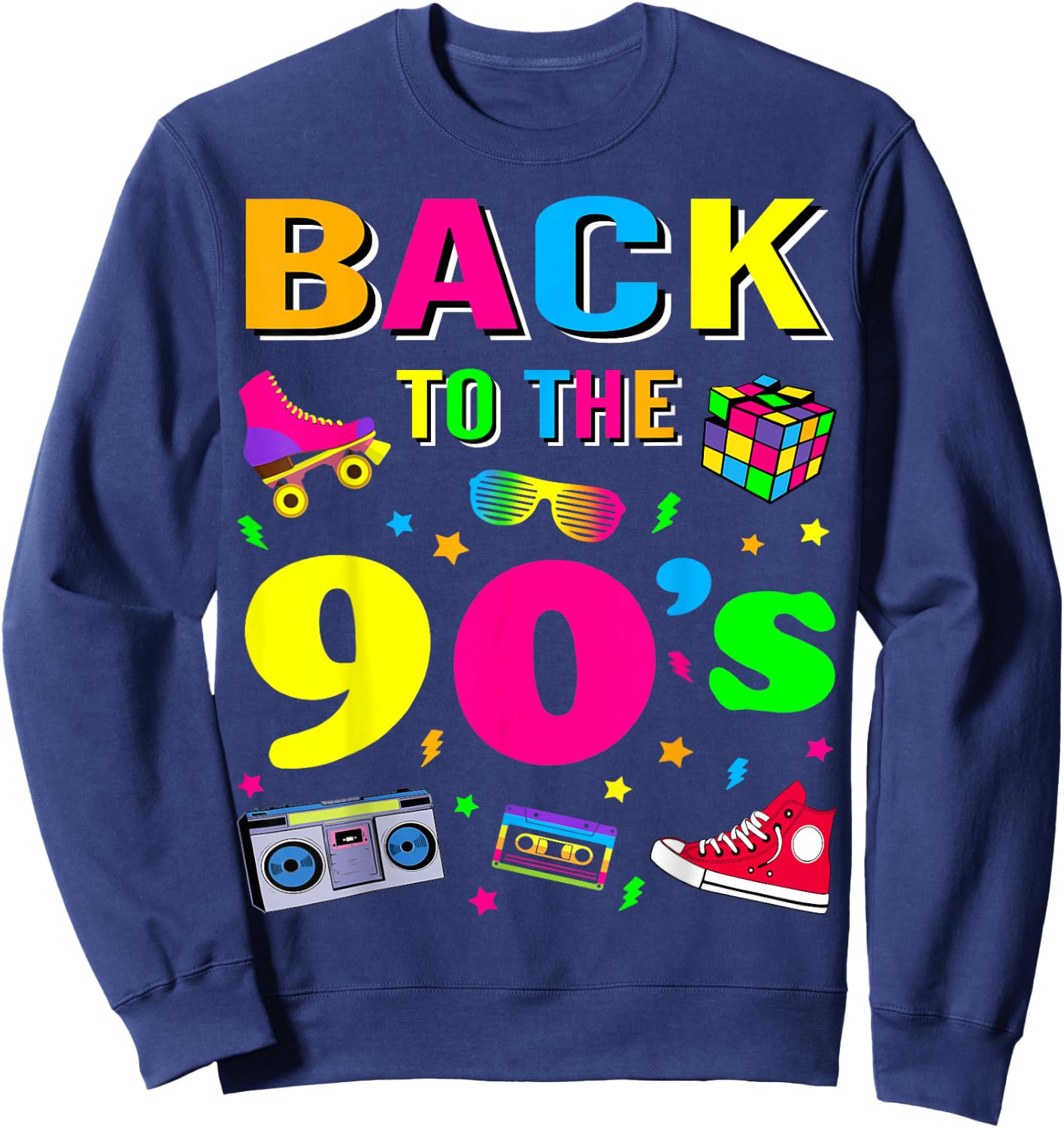 90s retro motto I love 90's Sweatshirt - Sweatshirt | Navy