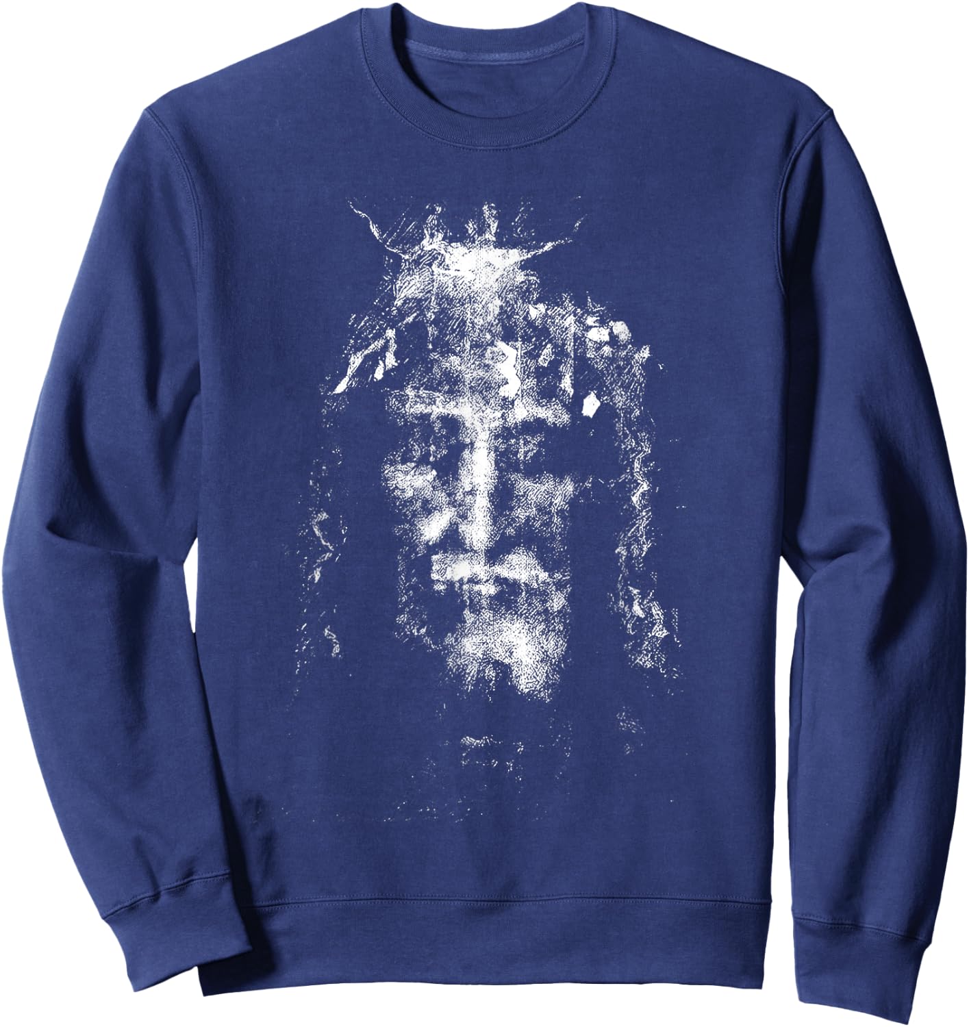 Vintage The Shroud Of Turin Holy Face Of Jesus Sweatshirt - Sweatshirt | Navy
