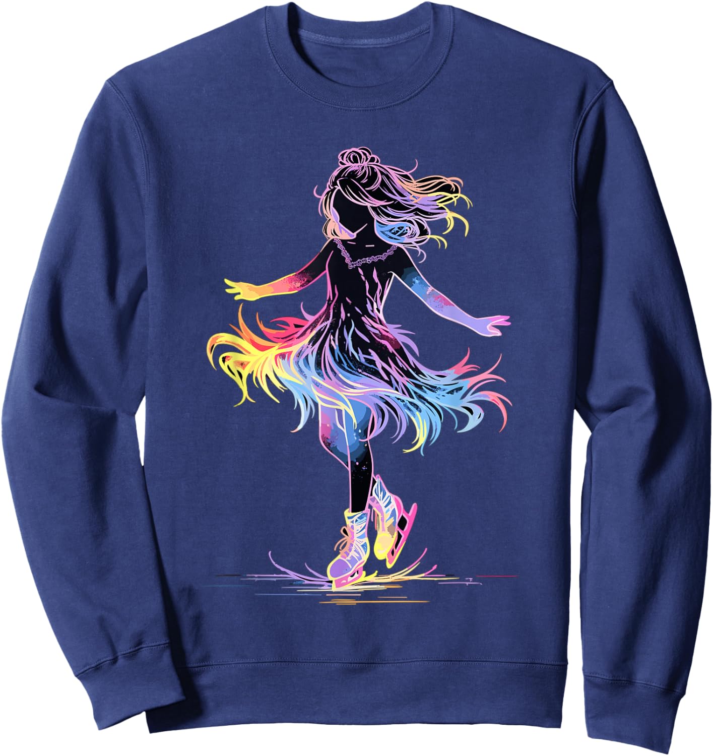 Cute Ice Skating Skater Figure Skating For Girls Sweatshirt - Sweatshirt | Navy