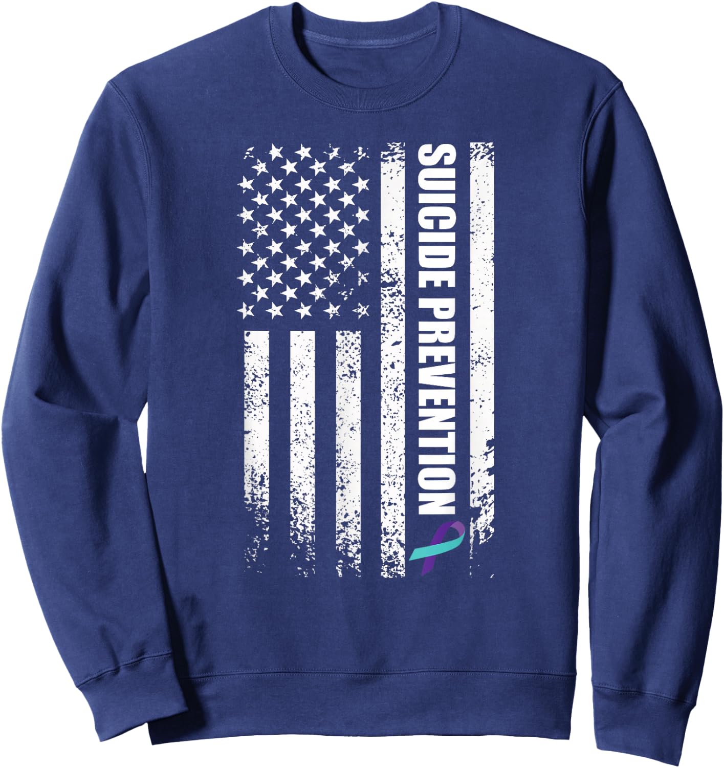 Suicide prevention awareness prevent suicide us flag Sweatshirt - Sweatshirt | Navy
