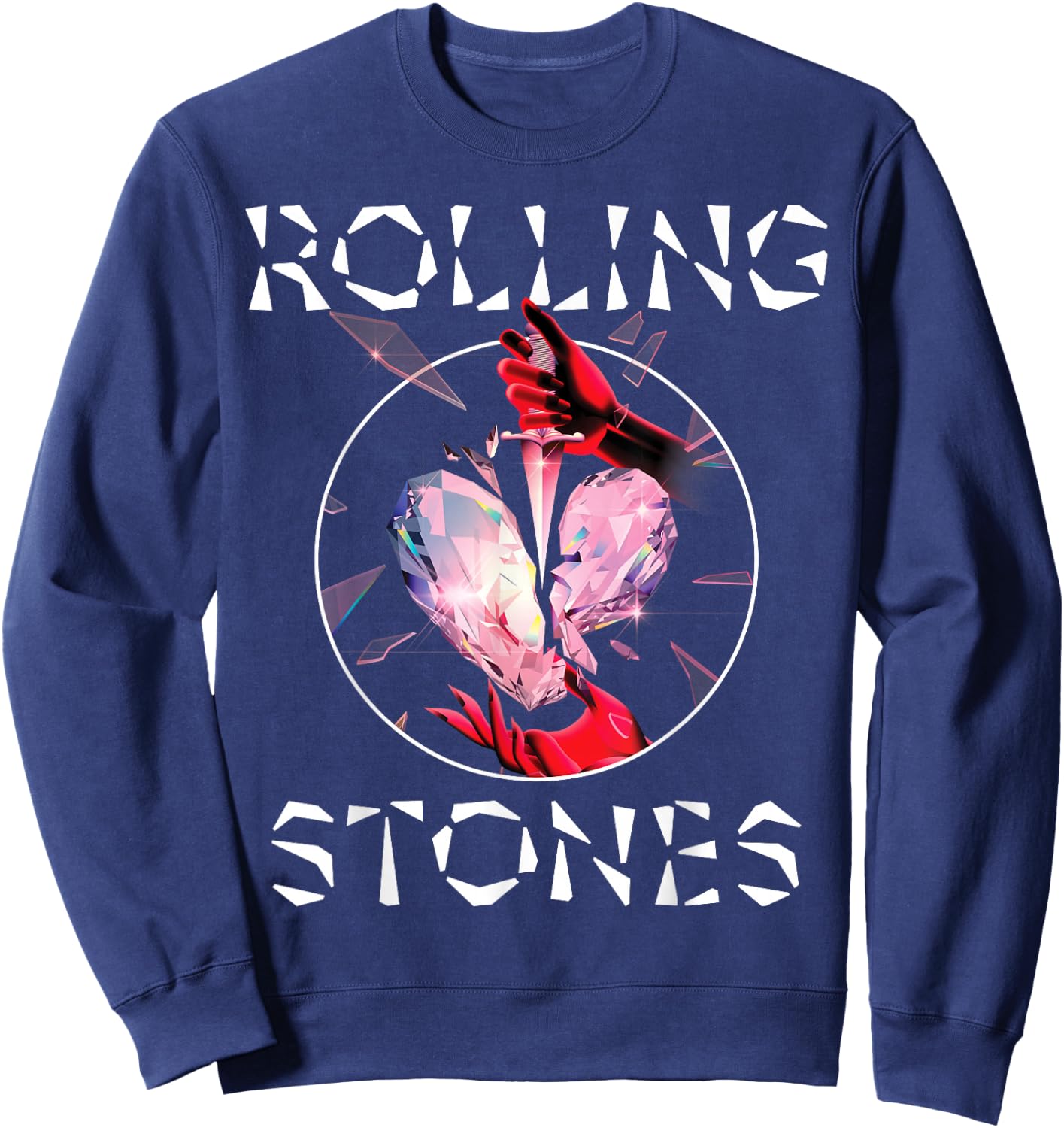 Official The Rolling Stones HD Prism Heart Sweatshirt - Sweatshirt | Navy