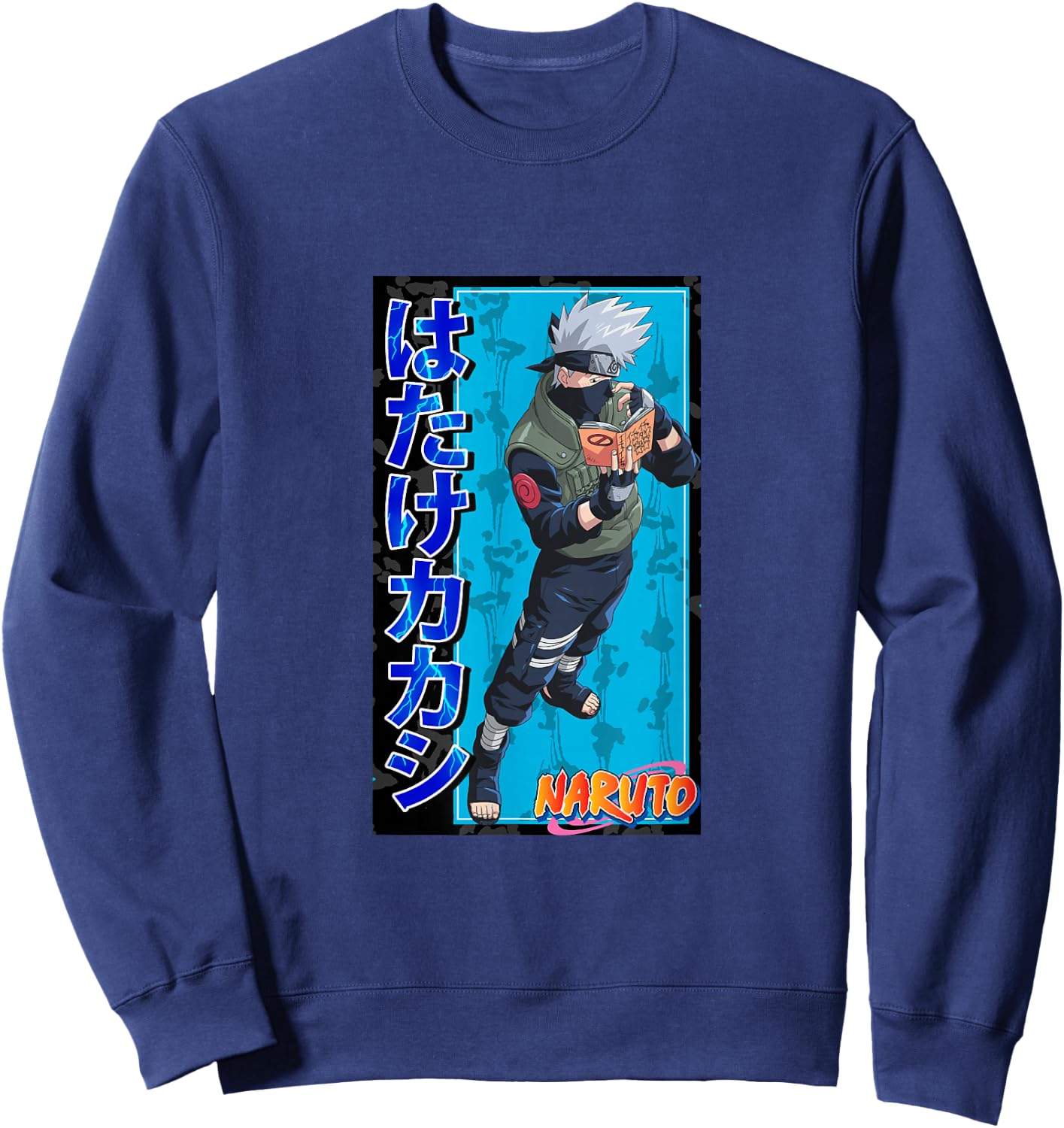 Naruto Classic Kakashi Reading A Book Sweatshirt - Sweatshirt | Navy