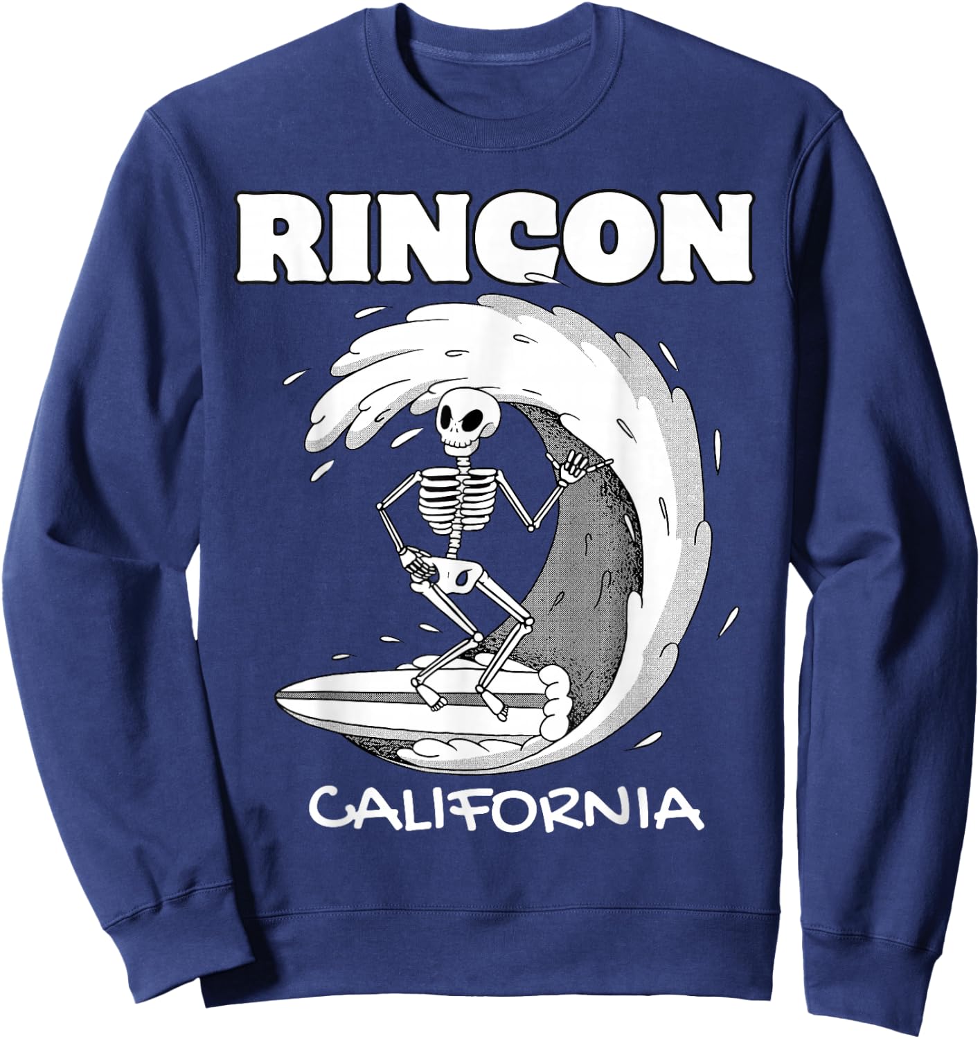 RINCON CALIFORNIA Surf Vintage Retro Surfing Sweatshirt - Sweatshirt | Navy