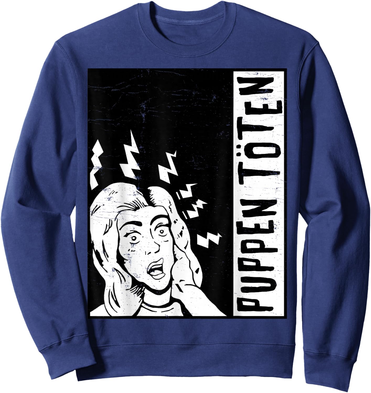 Dolls Kill Punk Graphic Sweatshirt - Sweatshirt | Navy