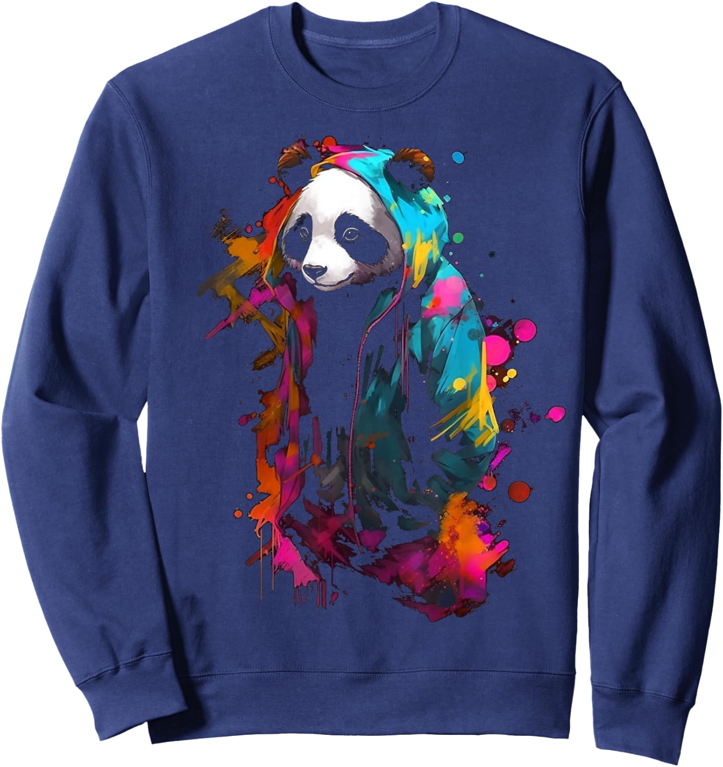 Panda Art Colourful Animal Panda Sweatshirt - Sweatshirt | Navy