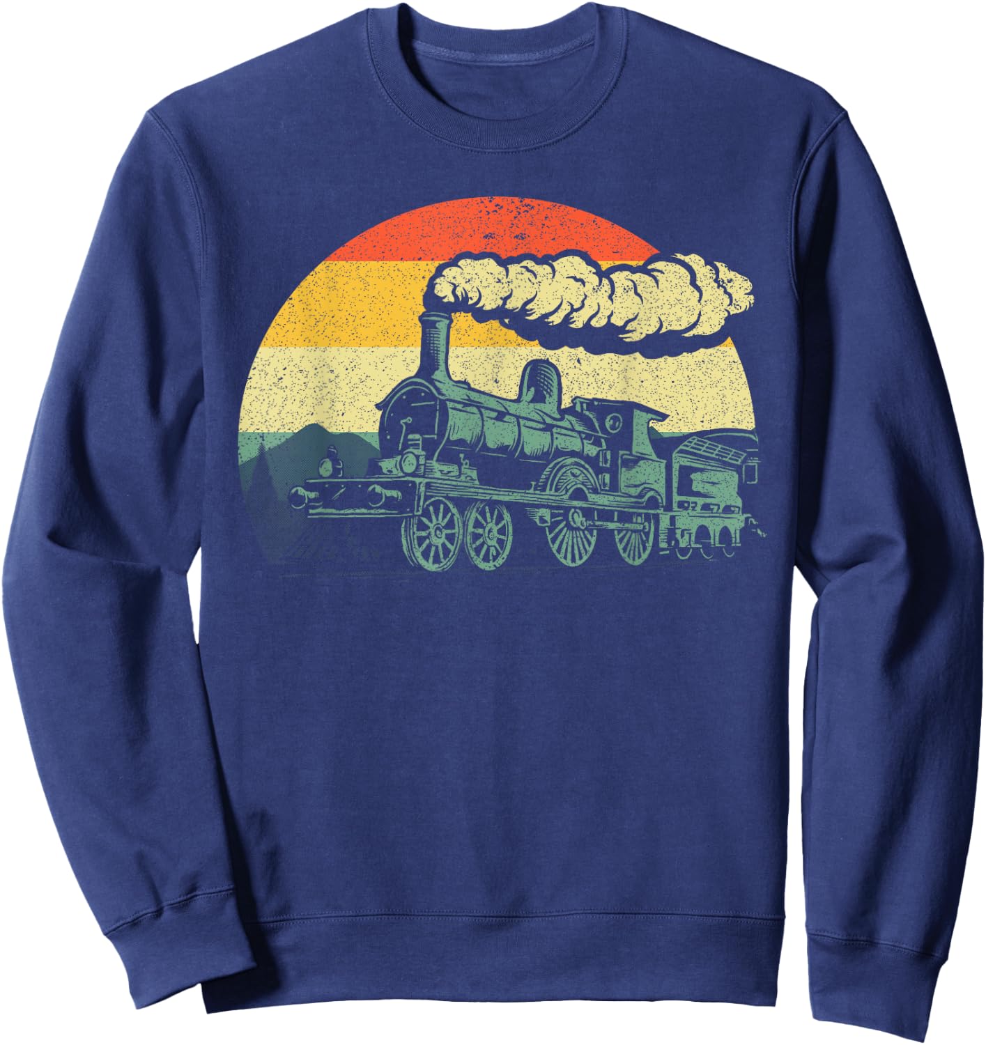 Cool Train Women Vintage Steam Engine Railroad Model Sweatshirt - Sweatshirt | Navy