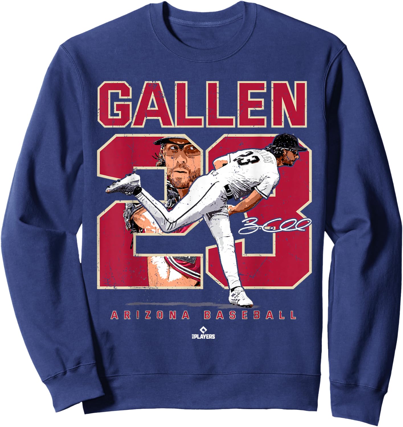 Number and Portrait Zac Gallen Arizona MLBPA Sweatshirt - Sweatshirt | Navy