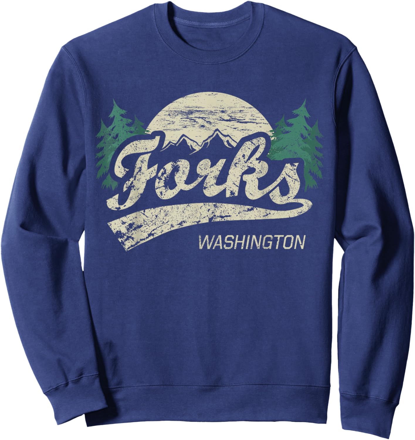 Forks Washington Vintage Sweatshirt - Sweatshirt | Navy
