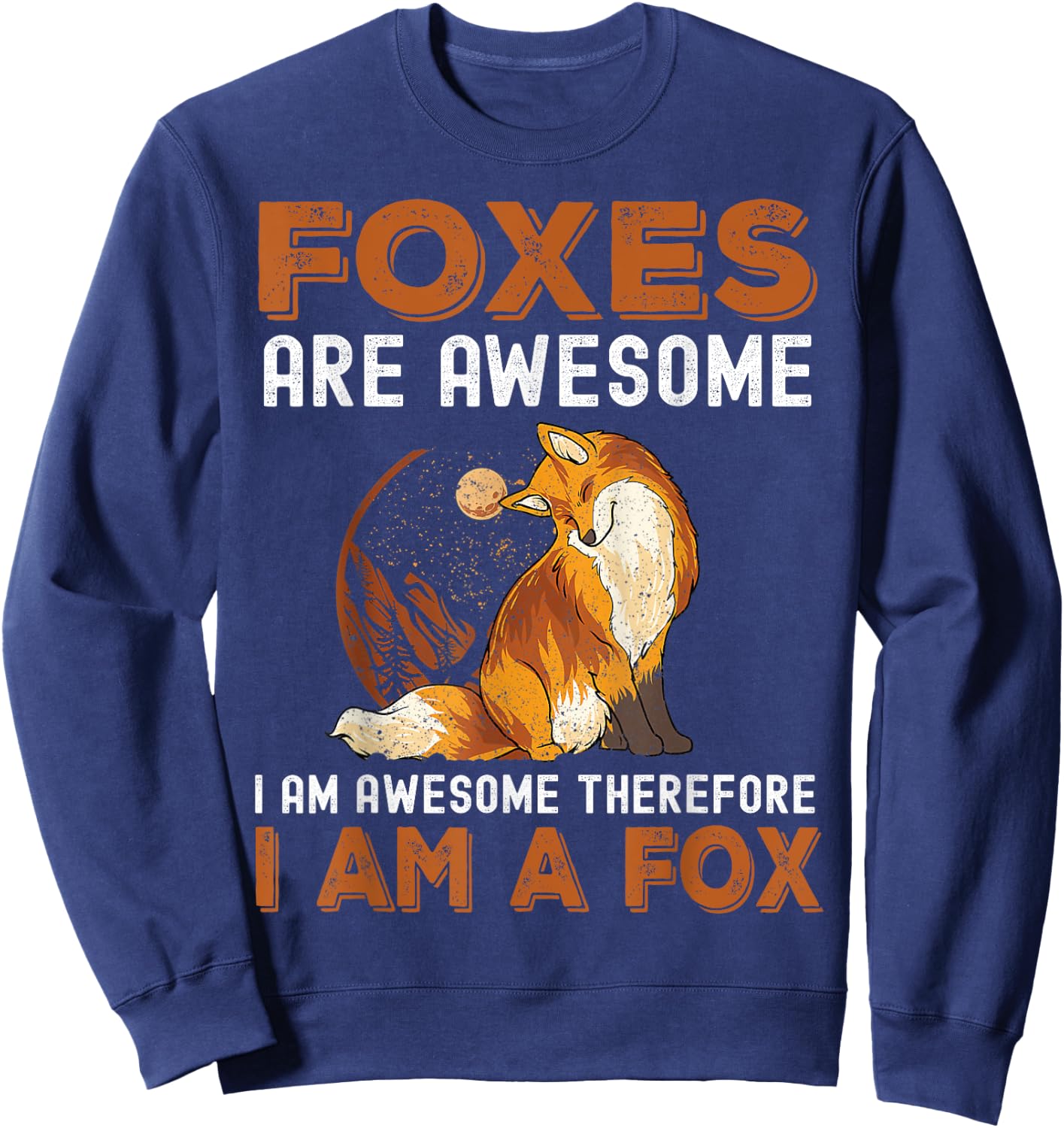 Cool Fox Design Women Kids Wildlife Animal Fox Lover Sweatshirt - Sweatshirt | Navy