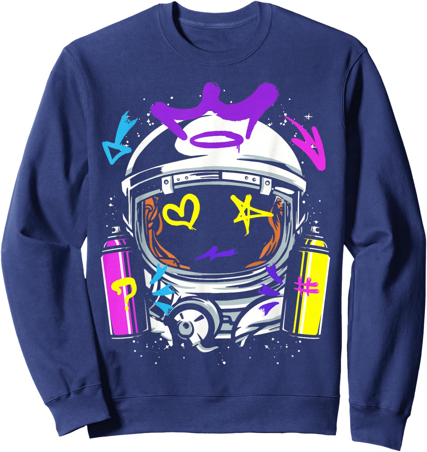 Graffiti Astronaut Spray Paint Street Art Drawing Artist Sweatshirt - Sweatshirt | Navy