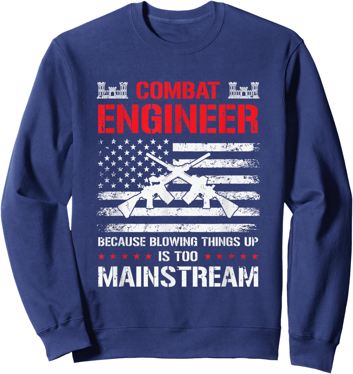 Combat Engineer Engineering Army U.S. Military Army Combat Sweatshirt - Sweatshirt | Navy